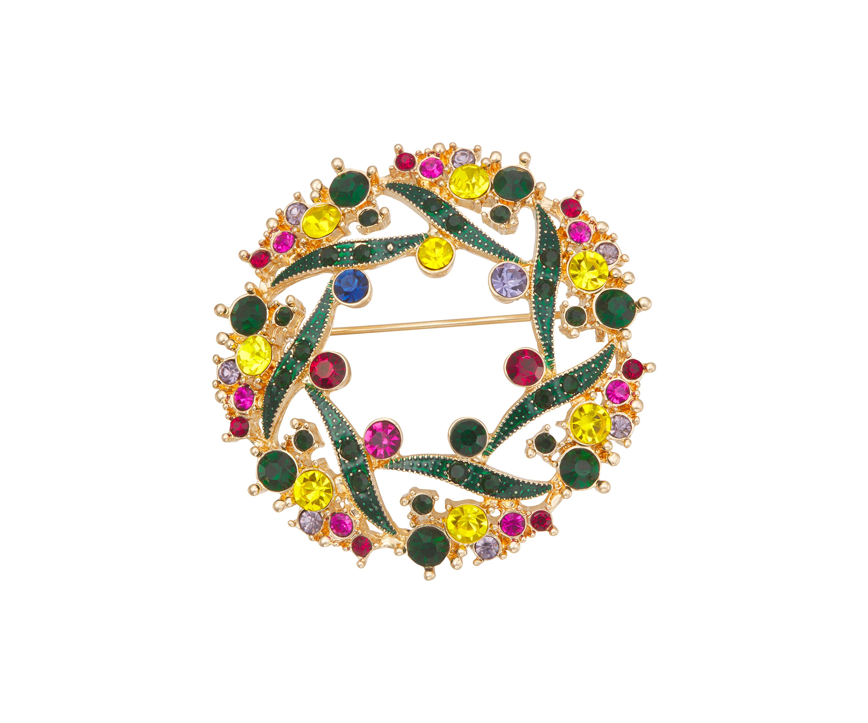 Gold Tone Multi Wreath Pin