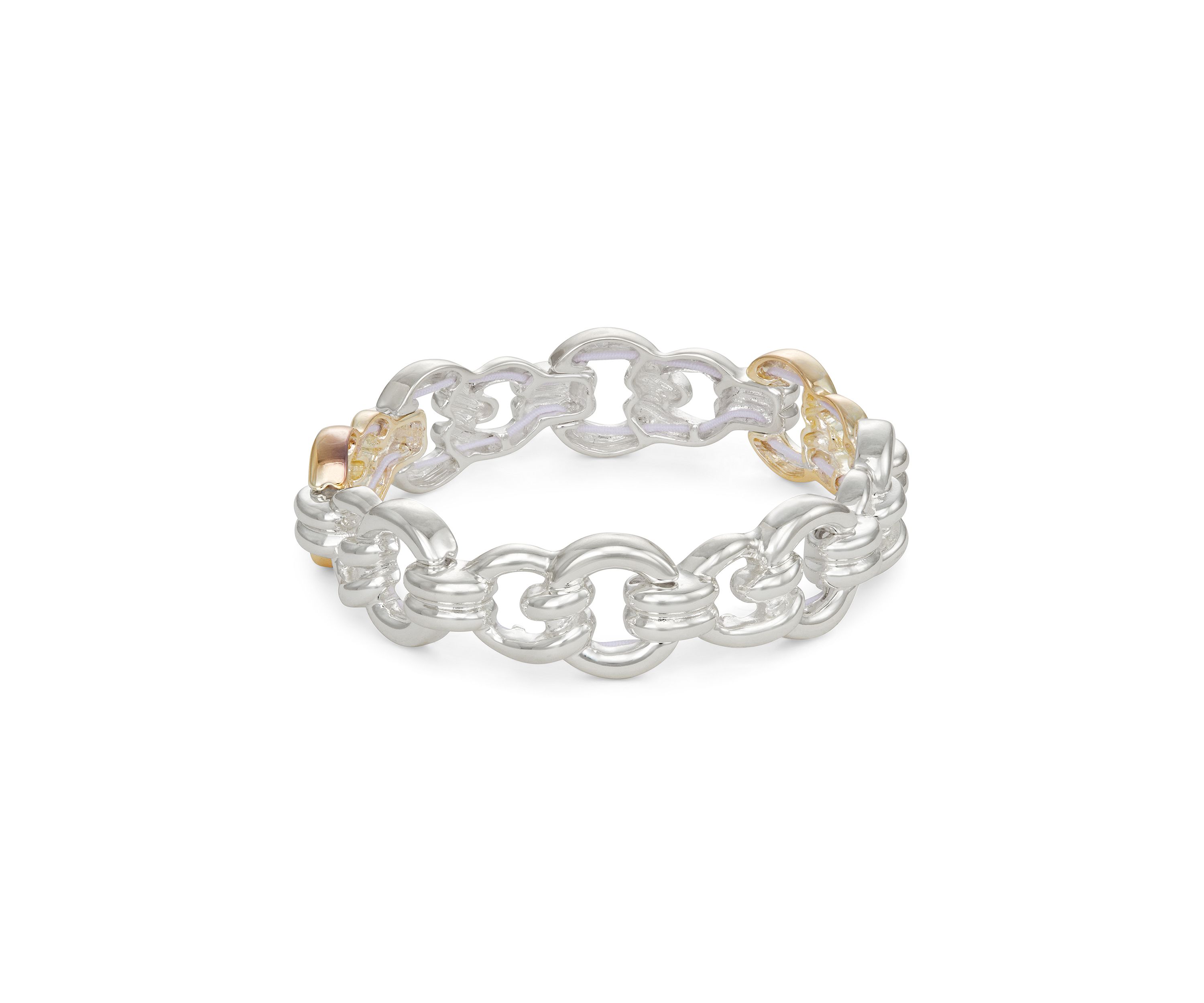 Silver Tone Knots Stretch Bracelet