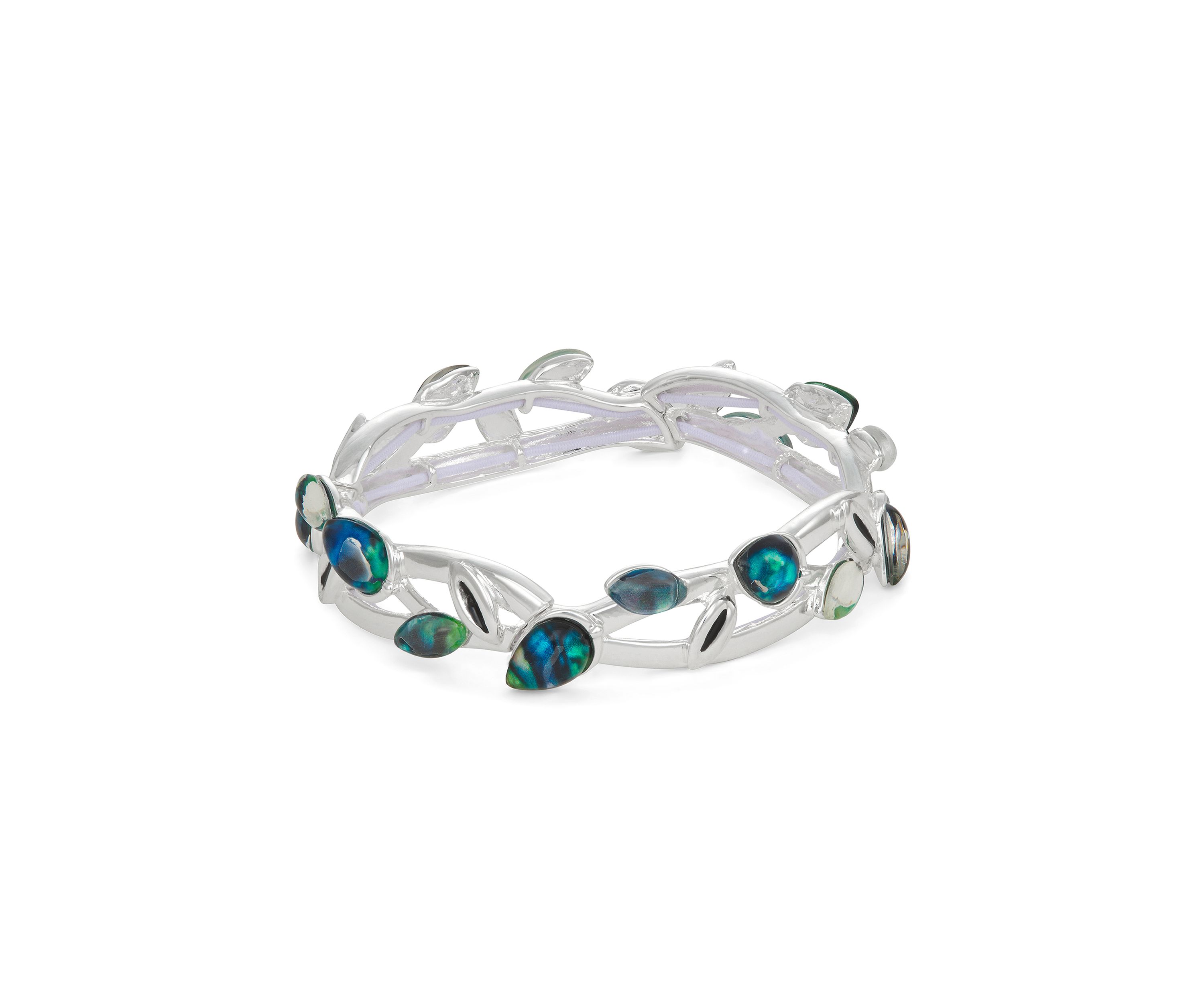 Silver Tone Color Bulb Stretch Bracelet
