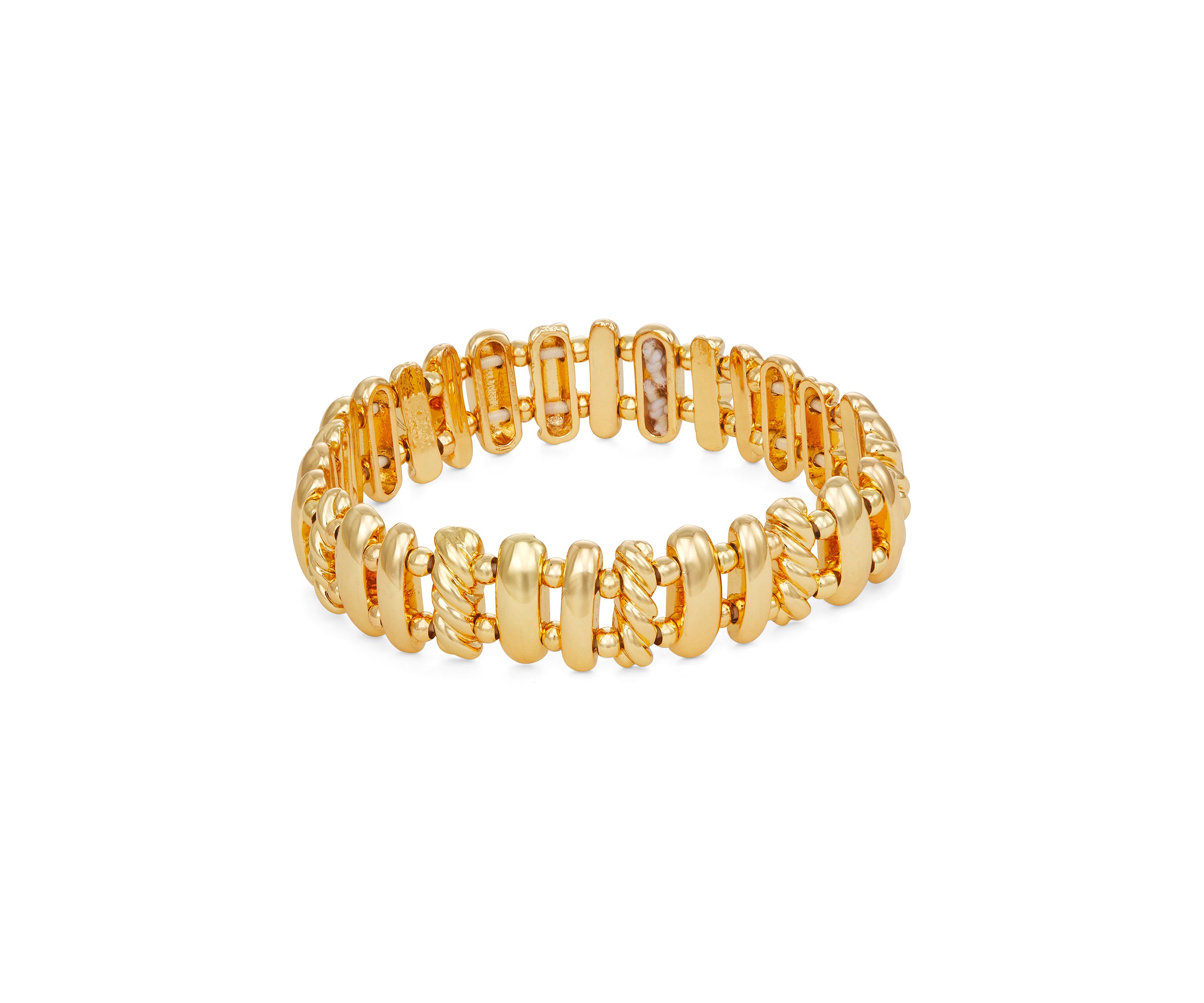 Gold Tone Ropes Stretch Bracelet