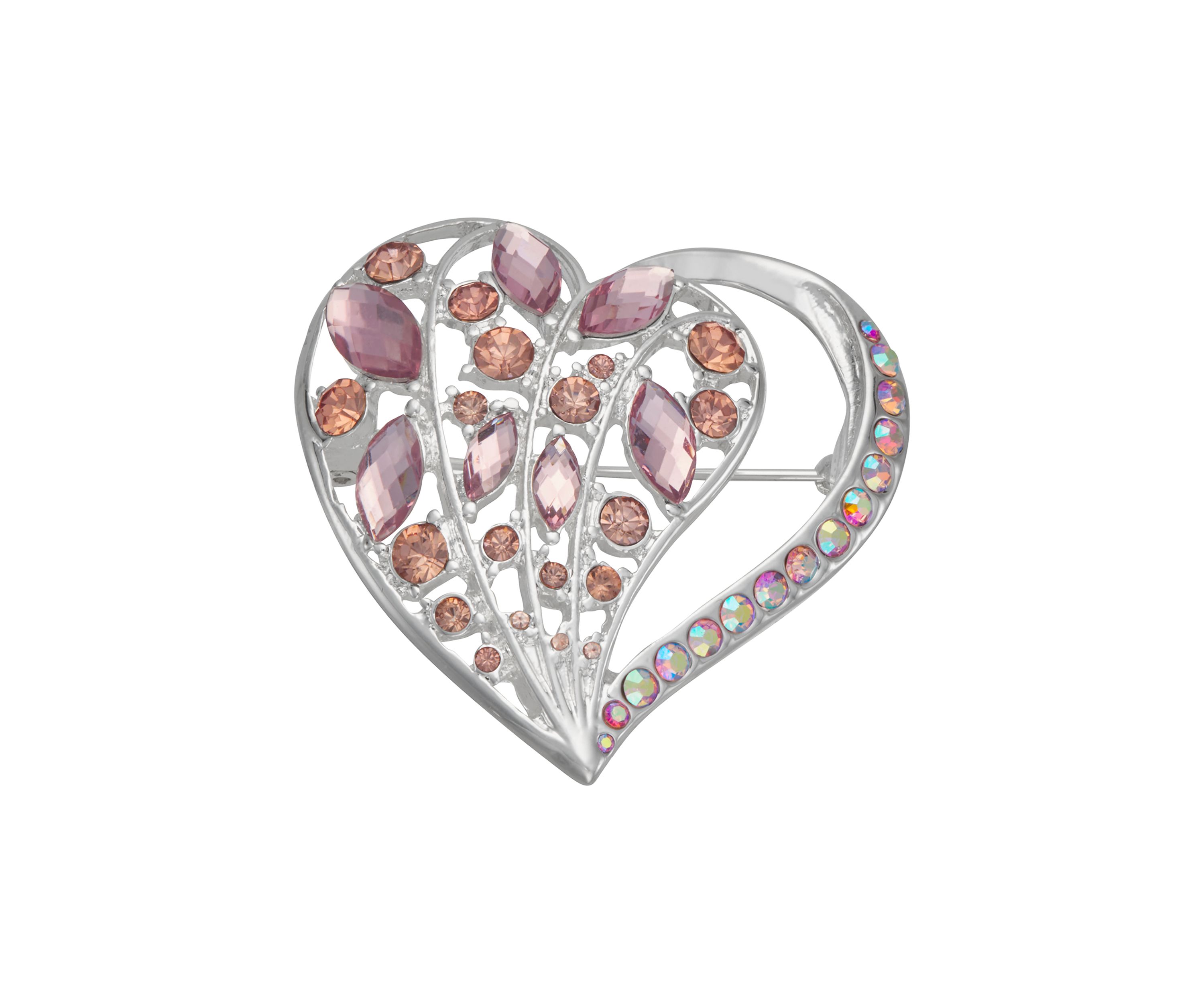 Silver Tone Boxed Multi Heart Pin