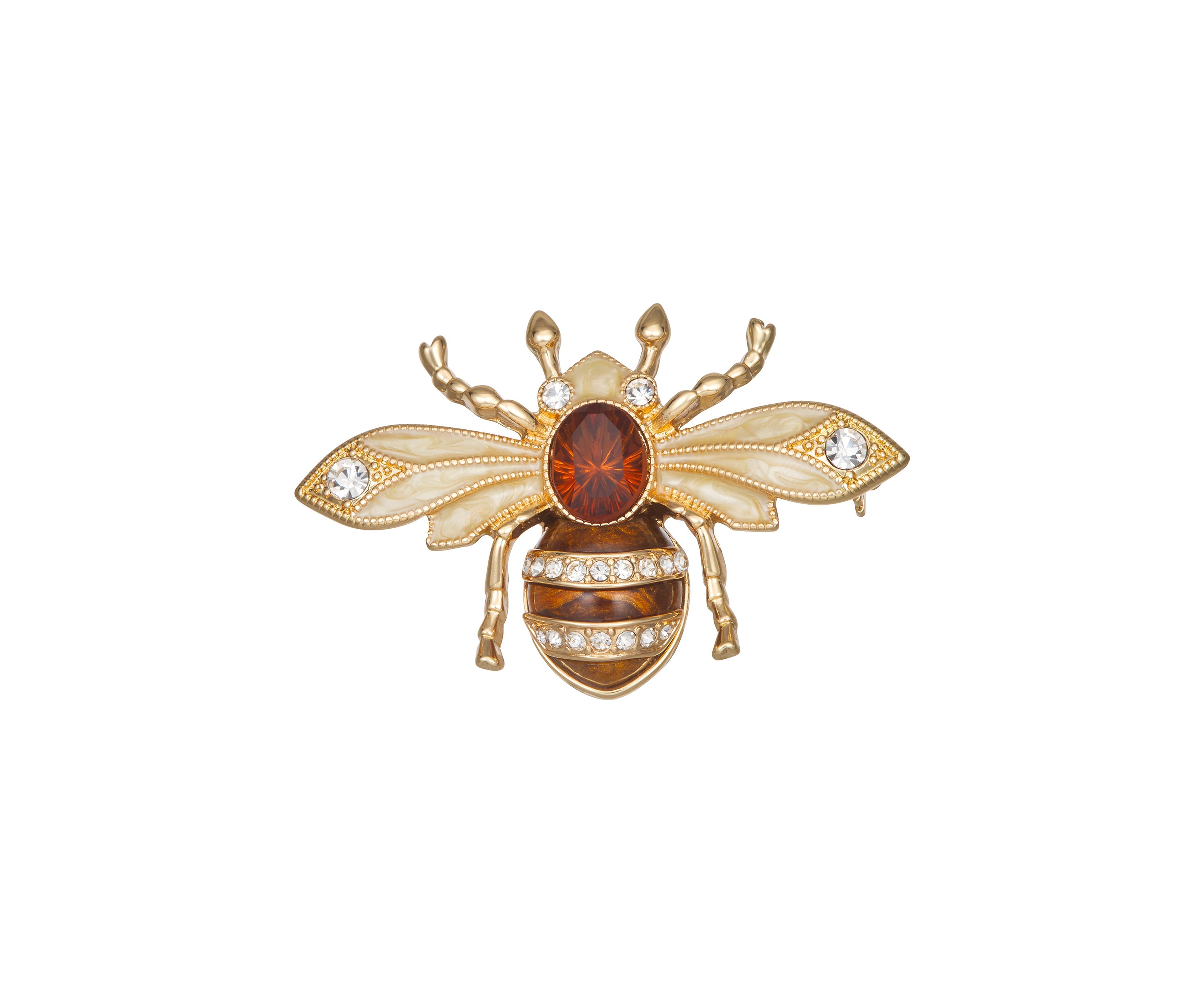 Gold Tone Brown Bee Pin