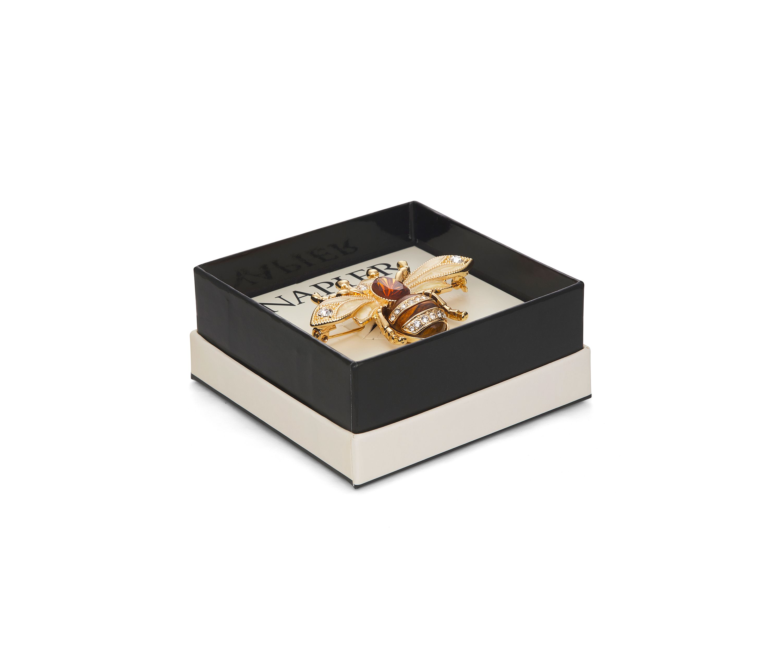 Gold Tone Brown Bee Pin