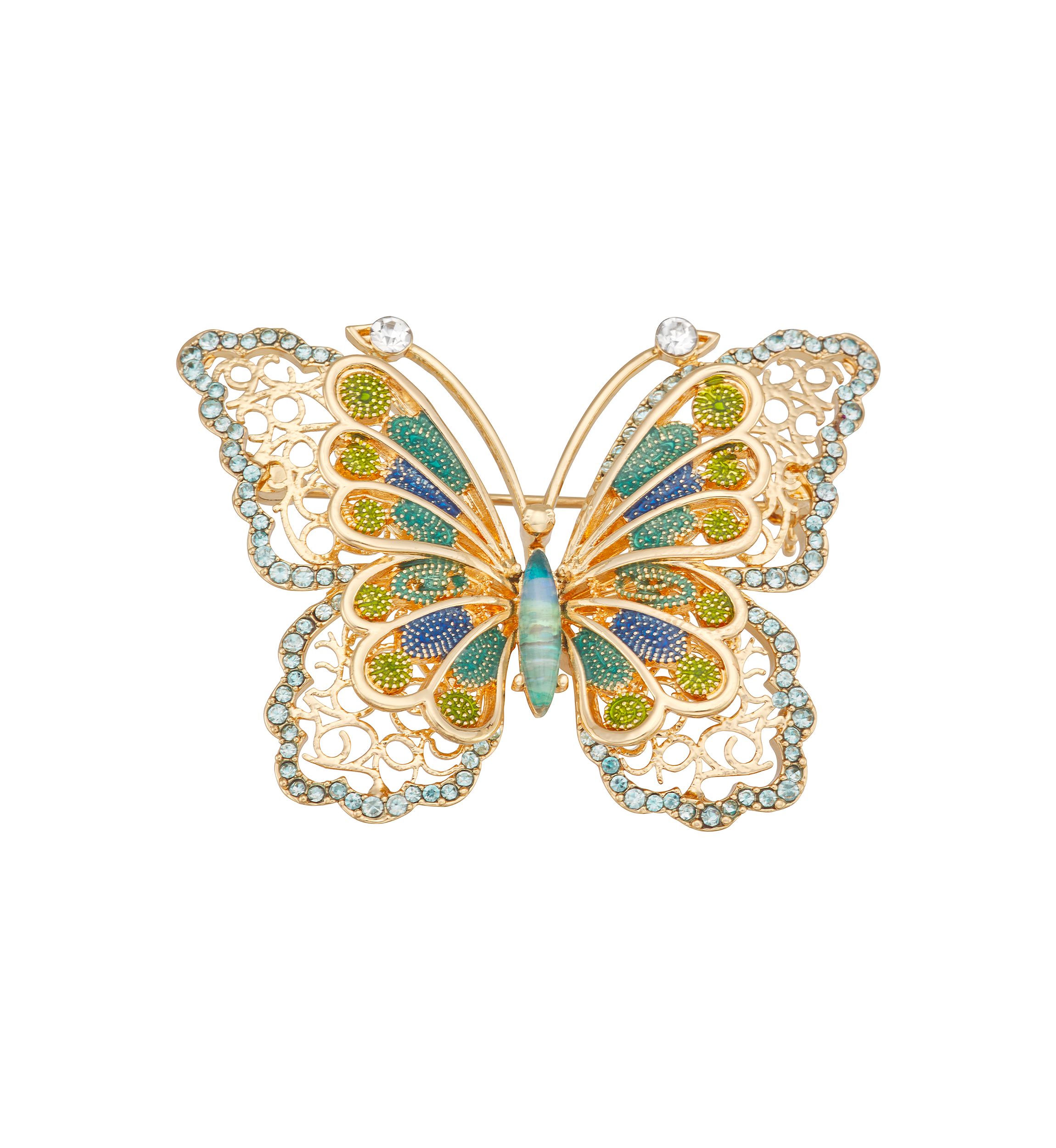 Gold Tone Multi Butterfly Pin - Boxed