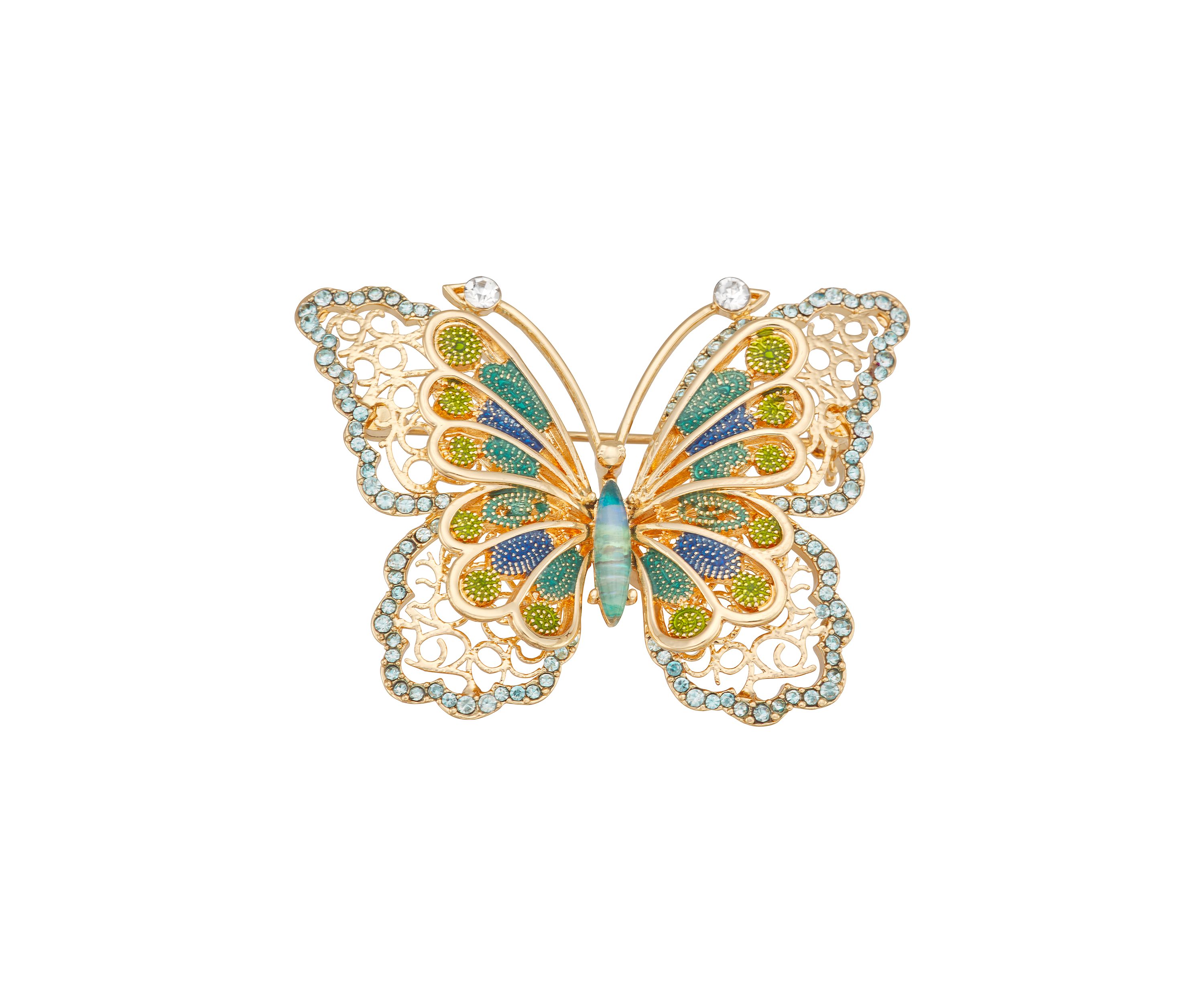 Gold Tone Multi Butterfly Pin - Boxed