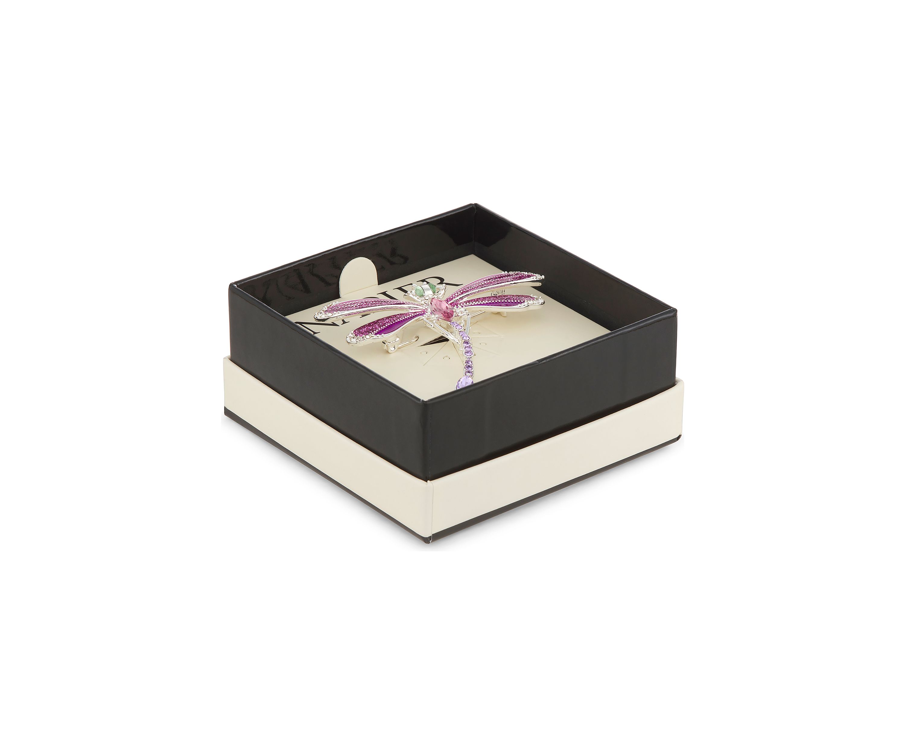 Silver Tone Multi Dragonfly Pin - Boxed