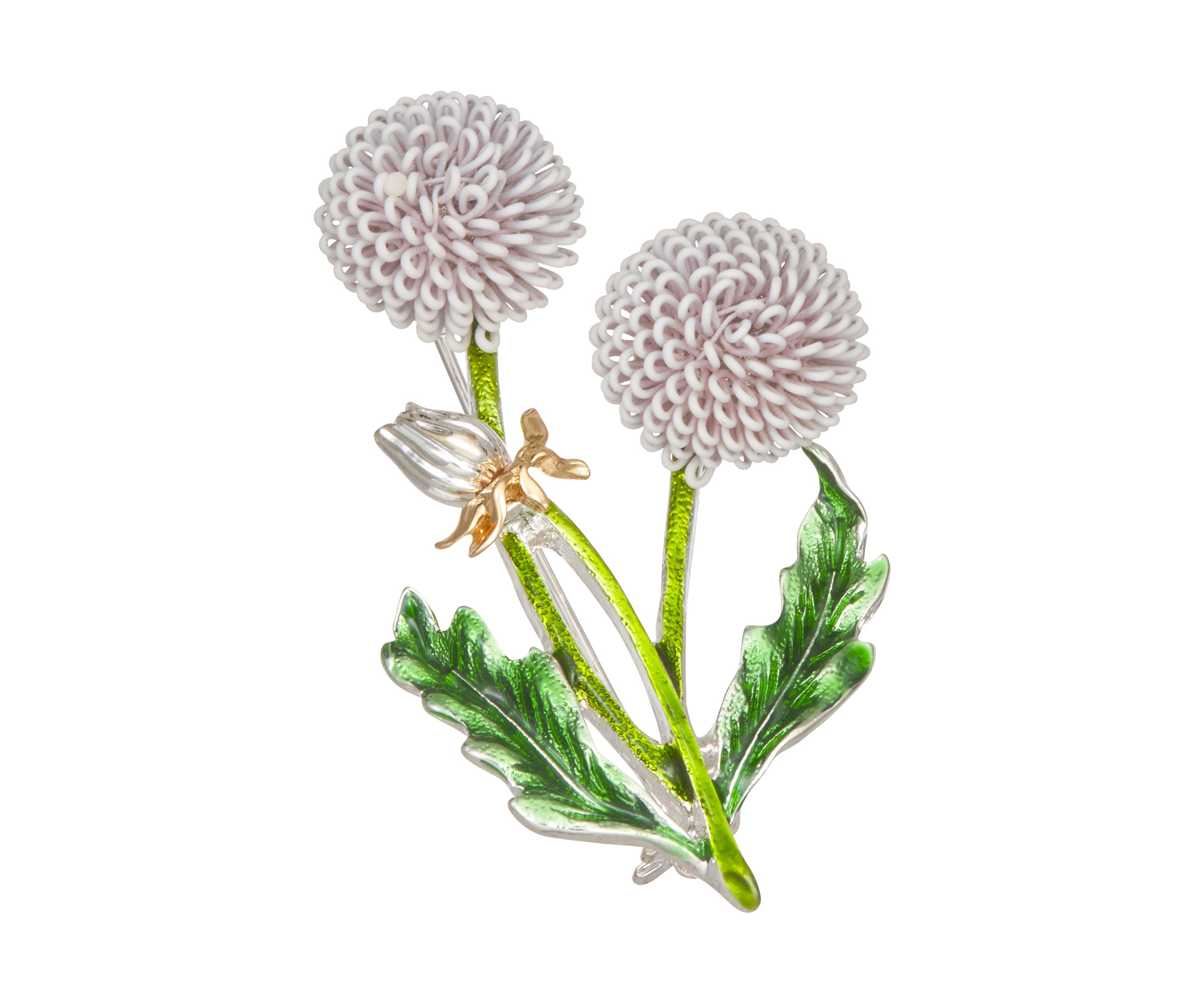 Two Tone Multi Flower Pin
