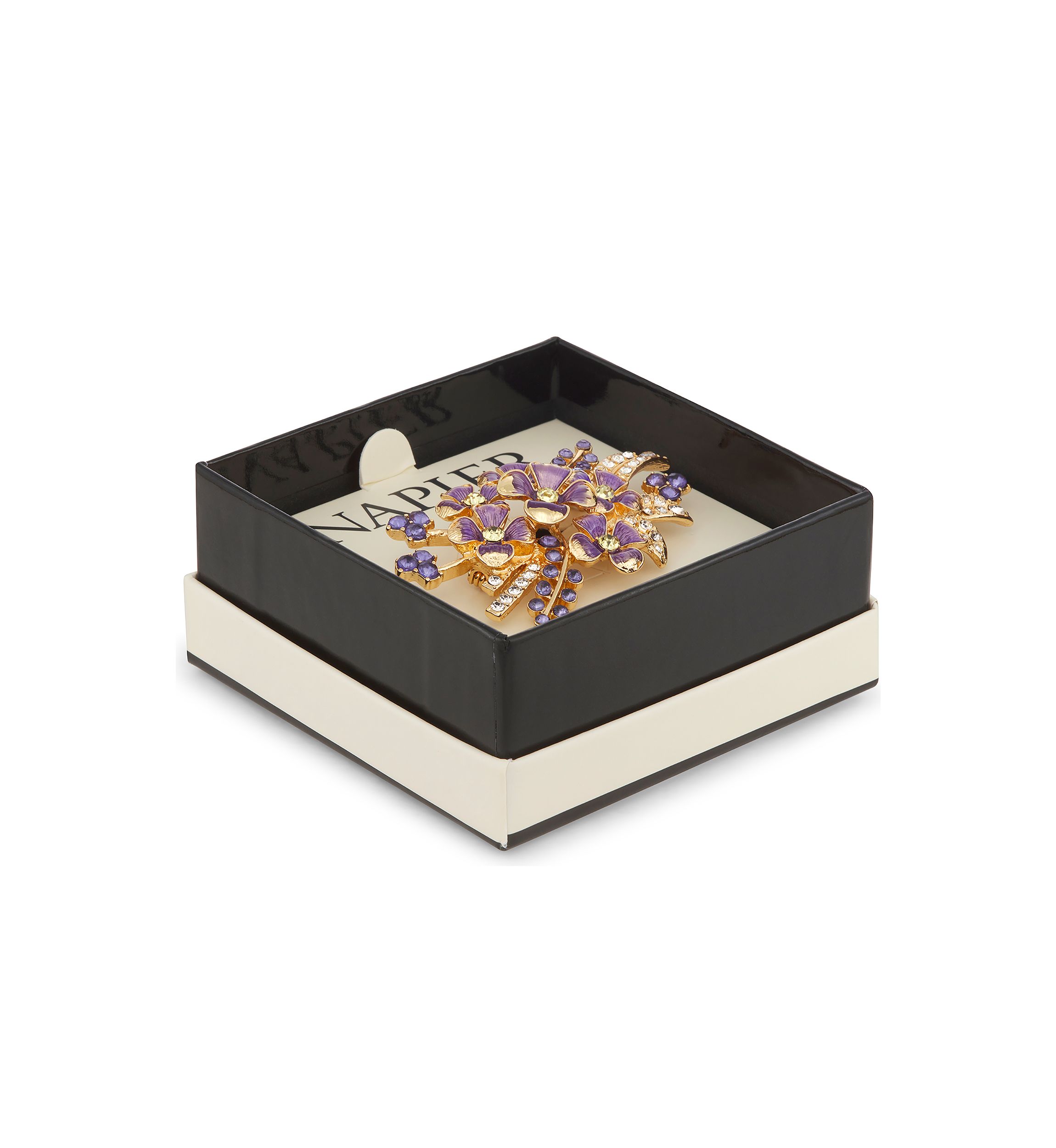Gold Tone Multi Flower Spray Pin - Boxed