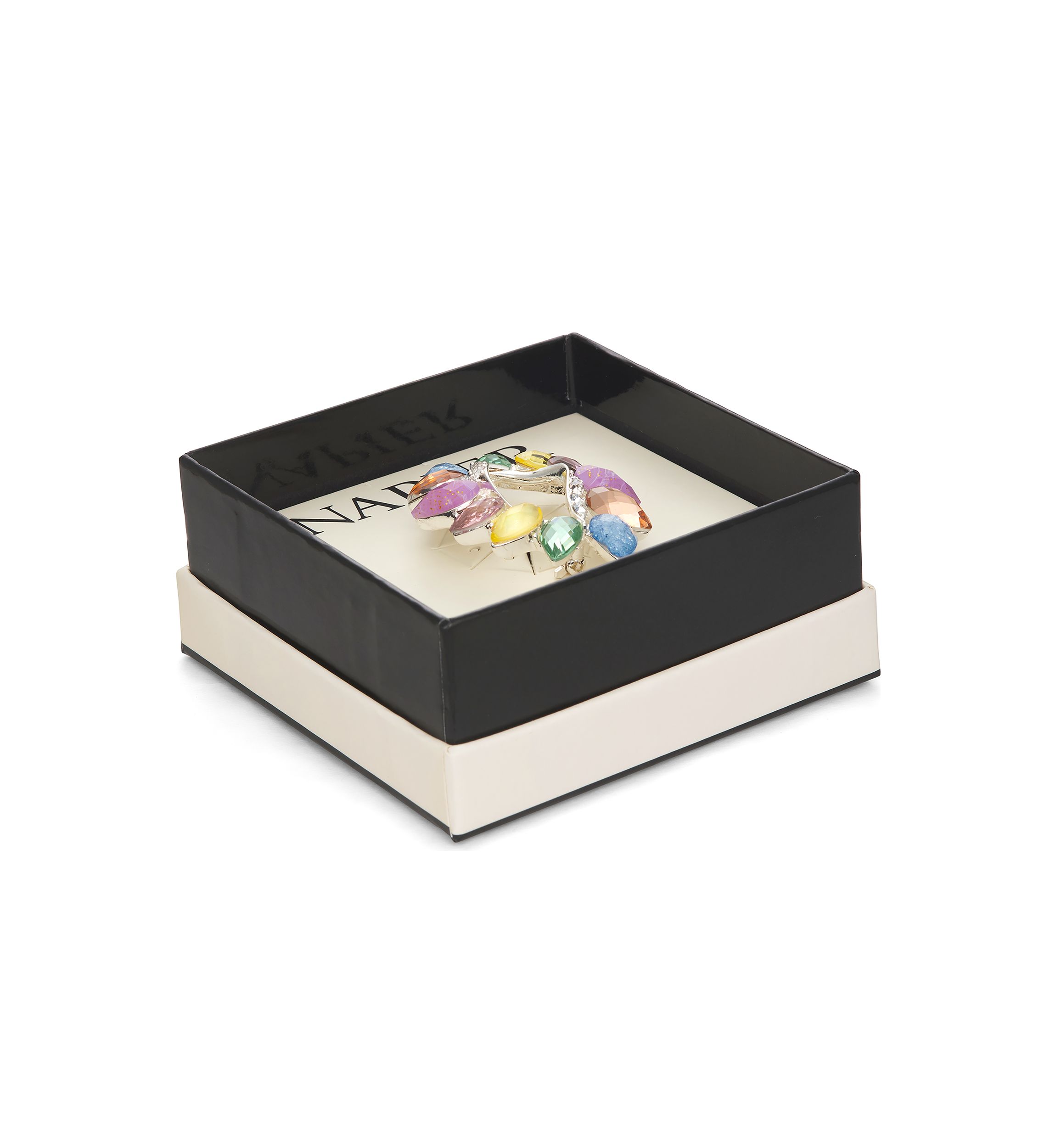 Silver Tone Multi Stone Pin