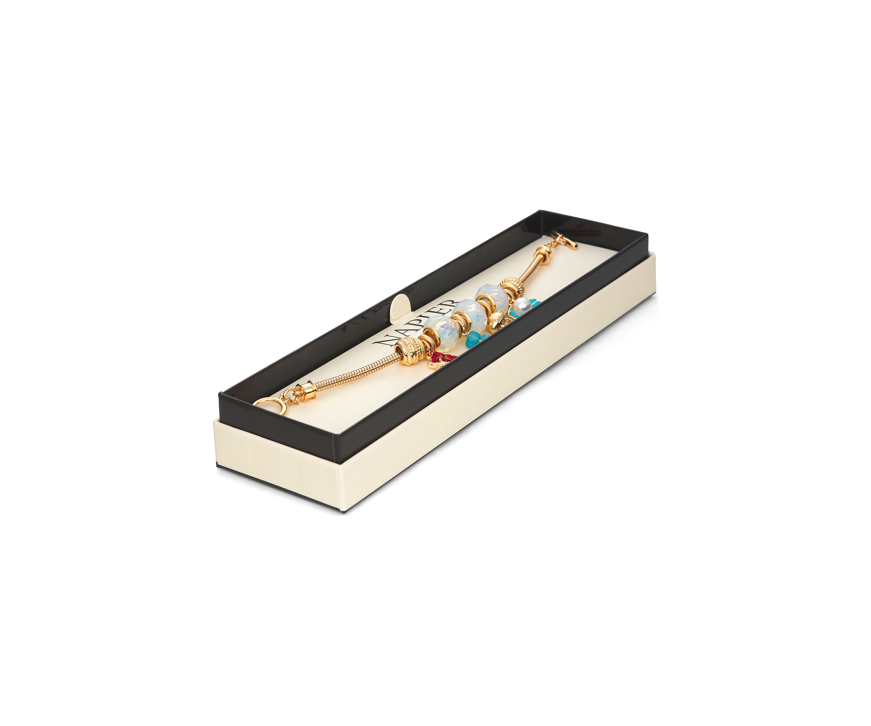 Gold Tone Multi Sealife Slider Bracelet