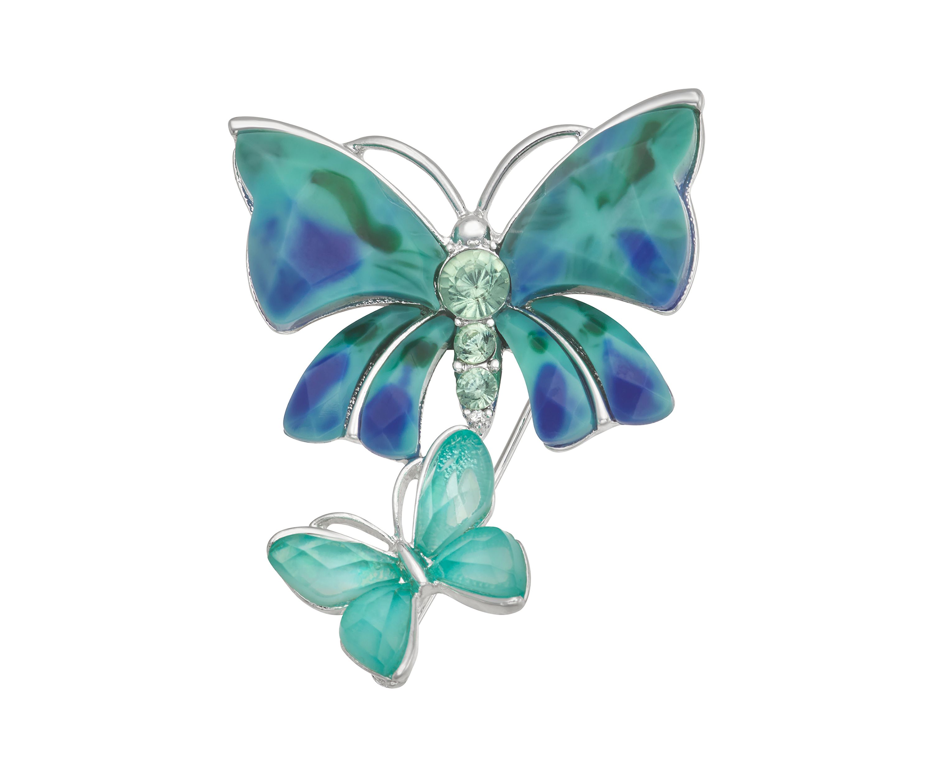 Napier Silver Tone Teal Butterfly Pin | Belk