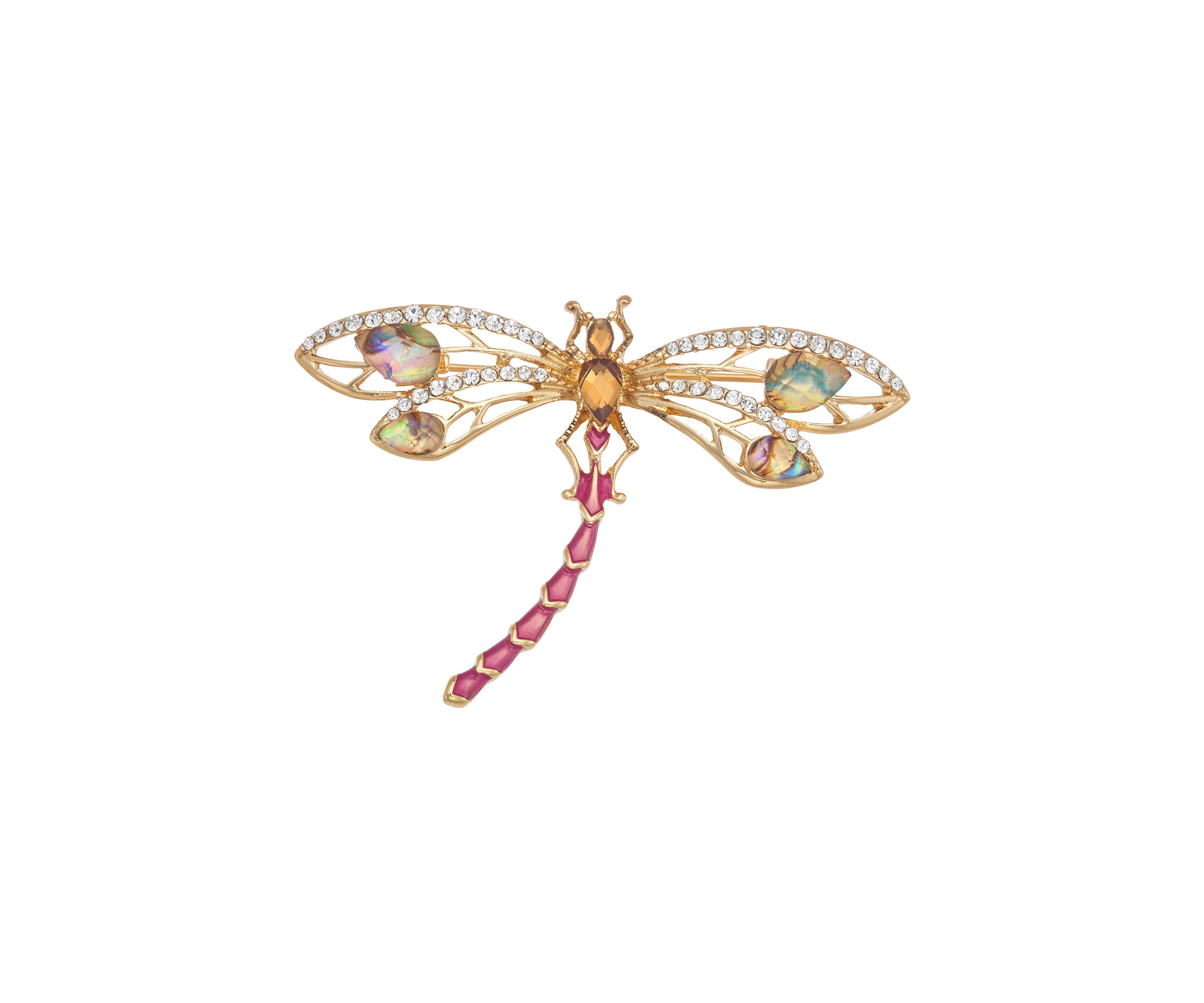 Gold Tone  Multi Dragonfly Pin