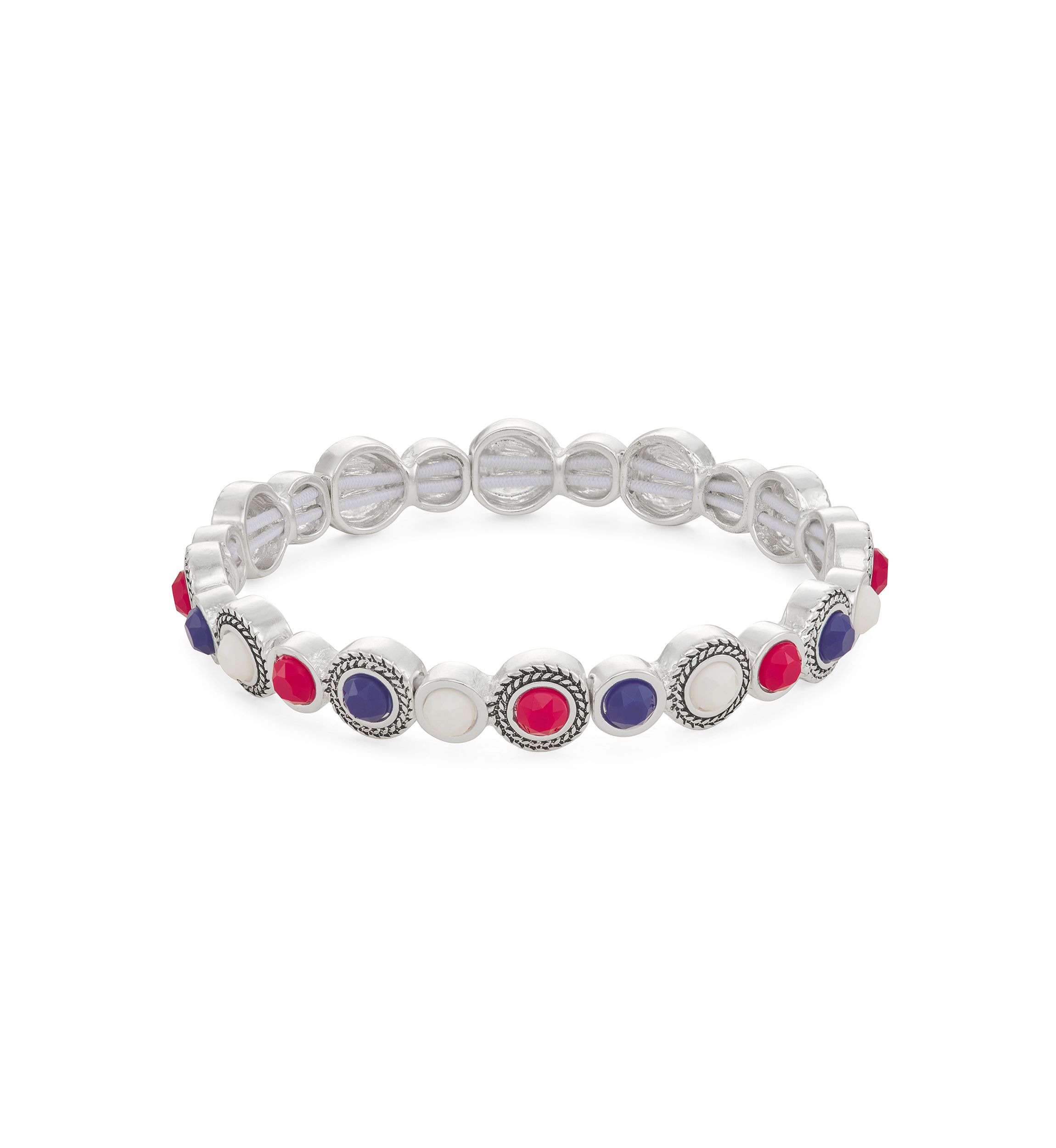Silver Tone Stretch Bracelet