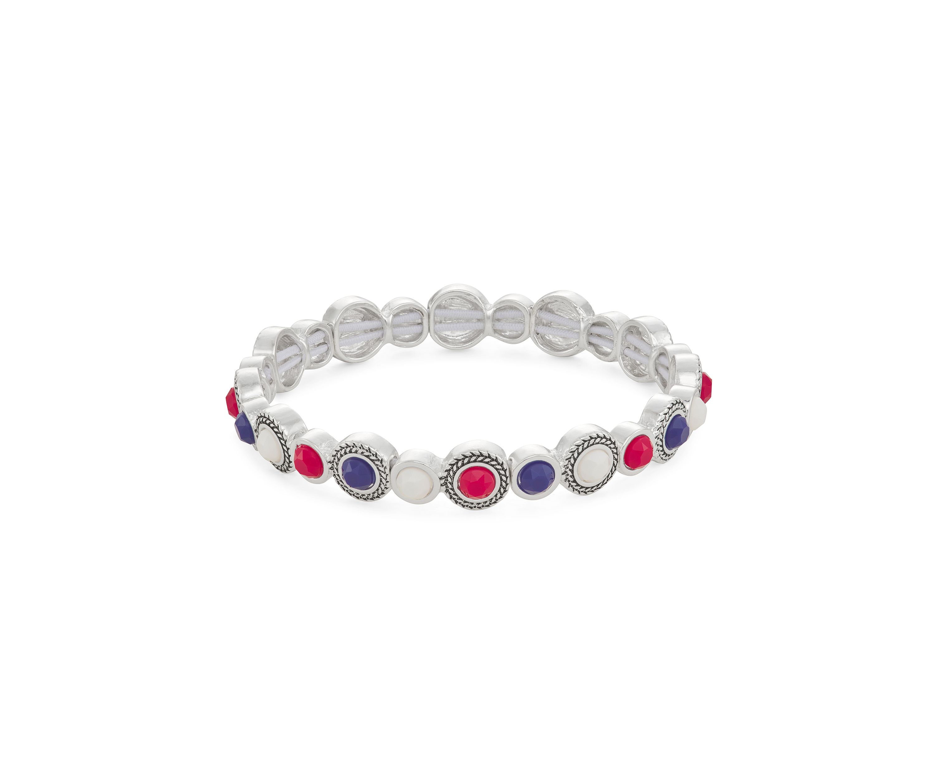 Silver Tone Stretch Bracelet