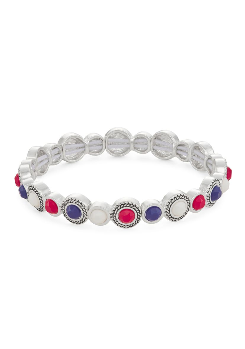 Silver Tone Stretch Bracelet