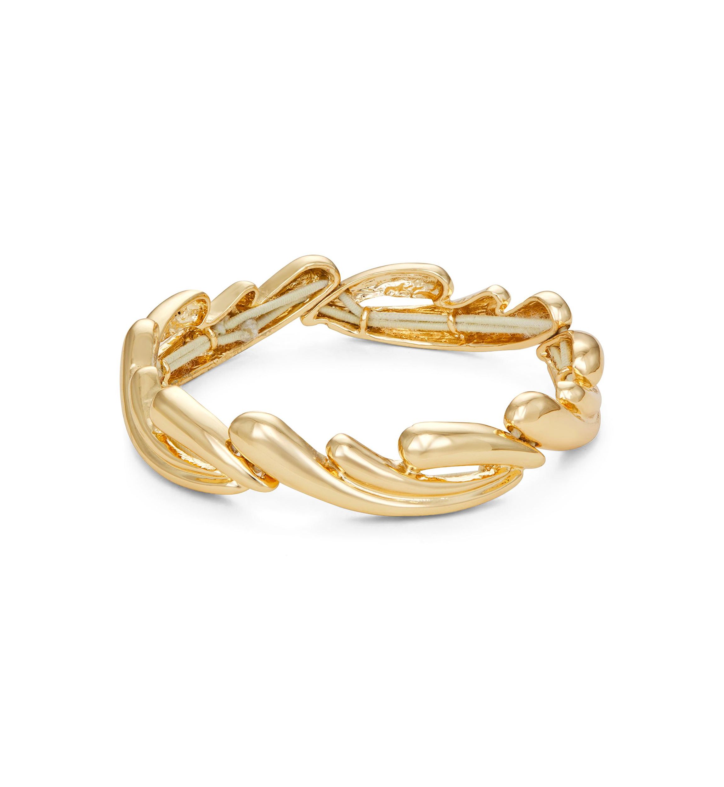 Gold Tone Waves Stretch Bracelet