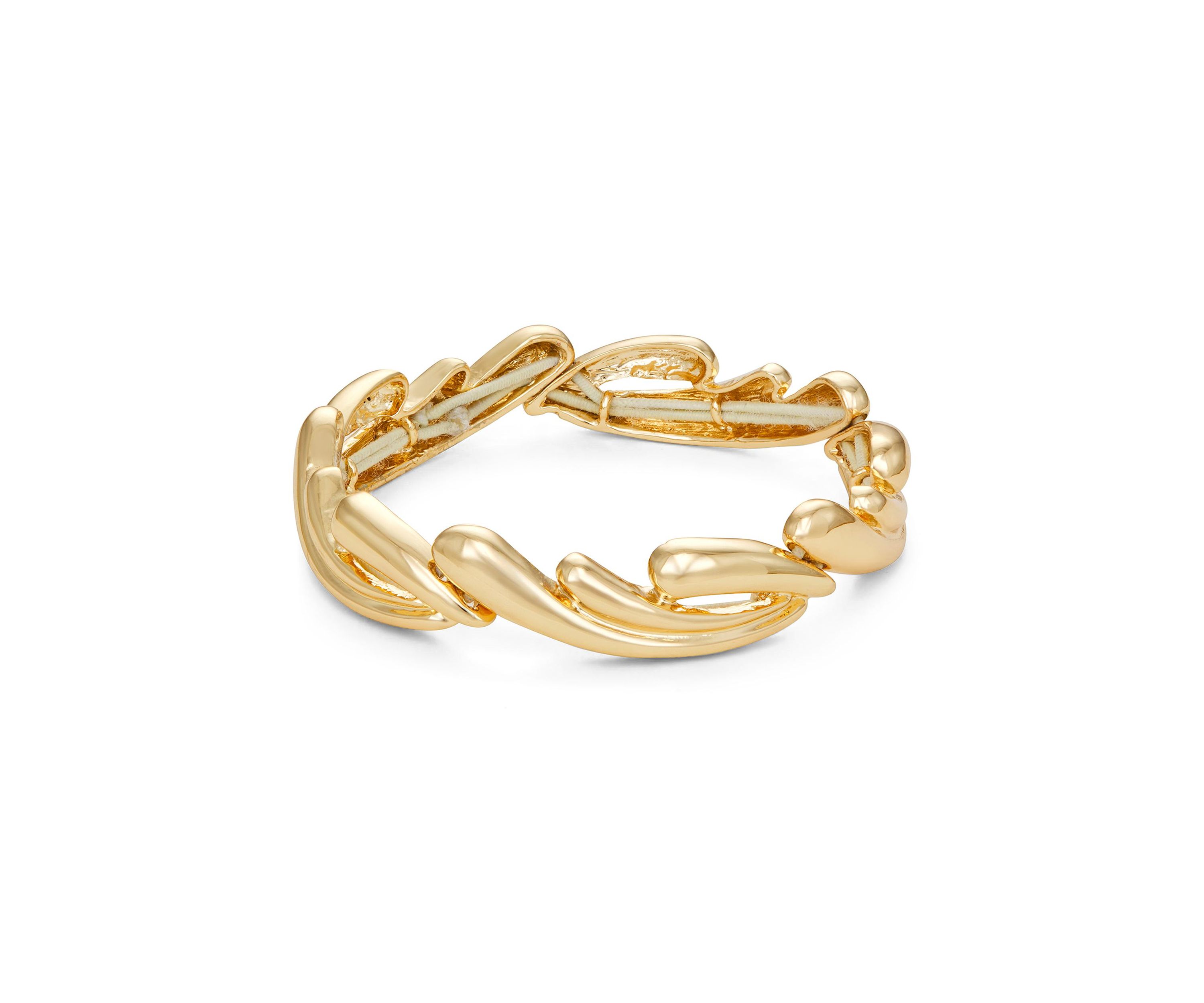 Gold Tone Waves Stretch Bracelet
