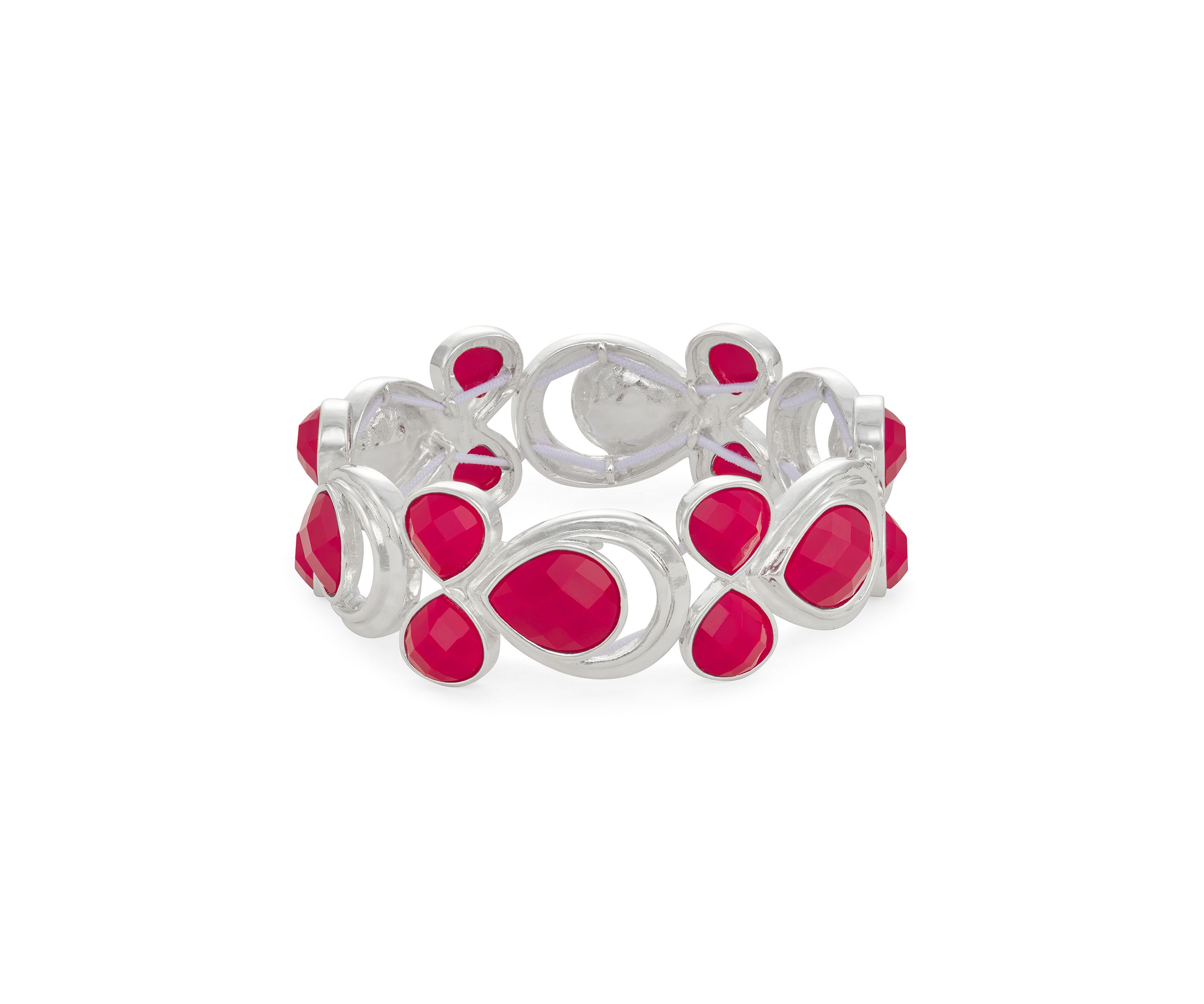 Silver Tone Royal Stretch Bracelet