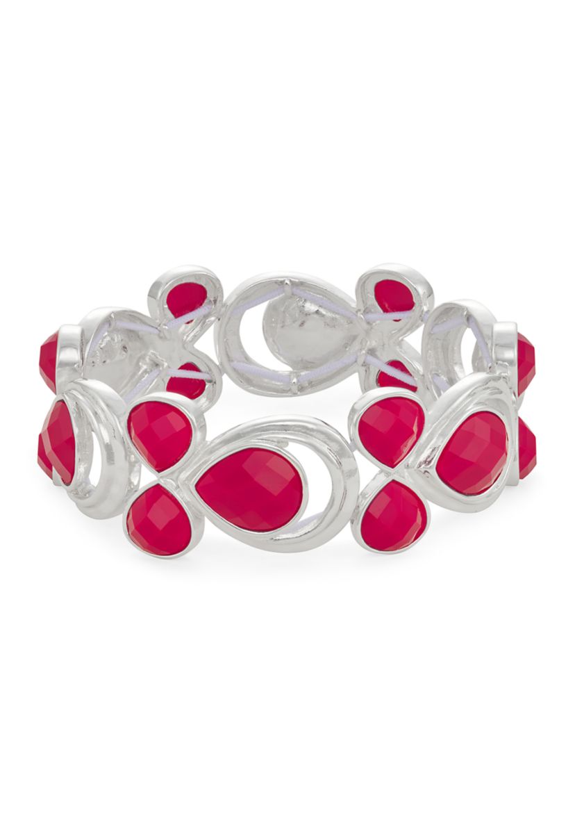 Silver Tone Royal Stretch Bracelet