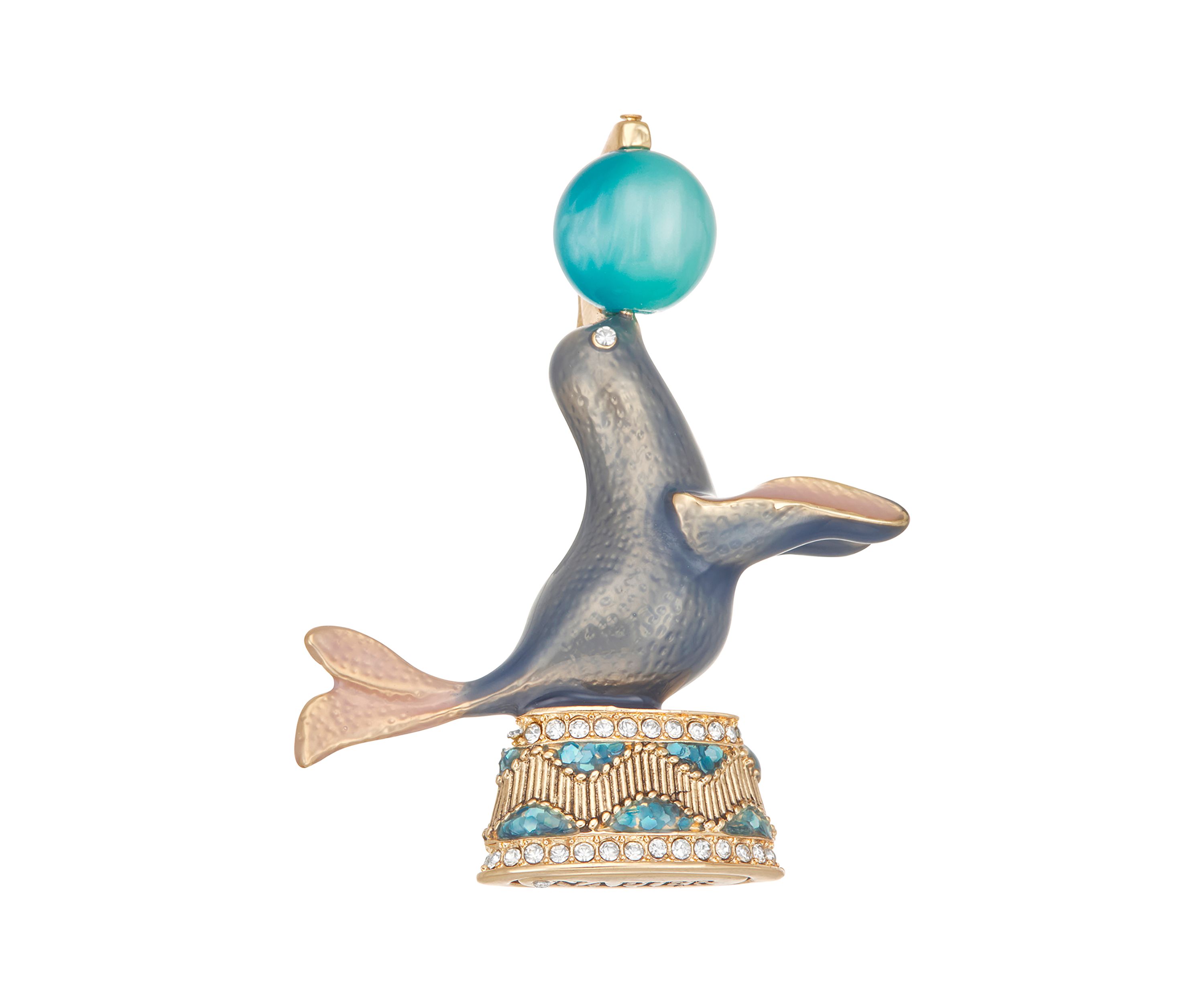 Gold Tone Multi Circus Seal Pin