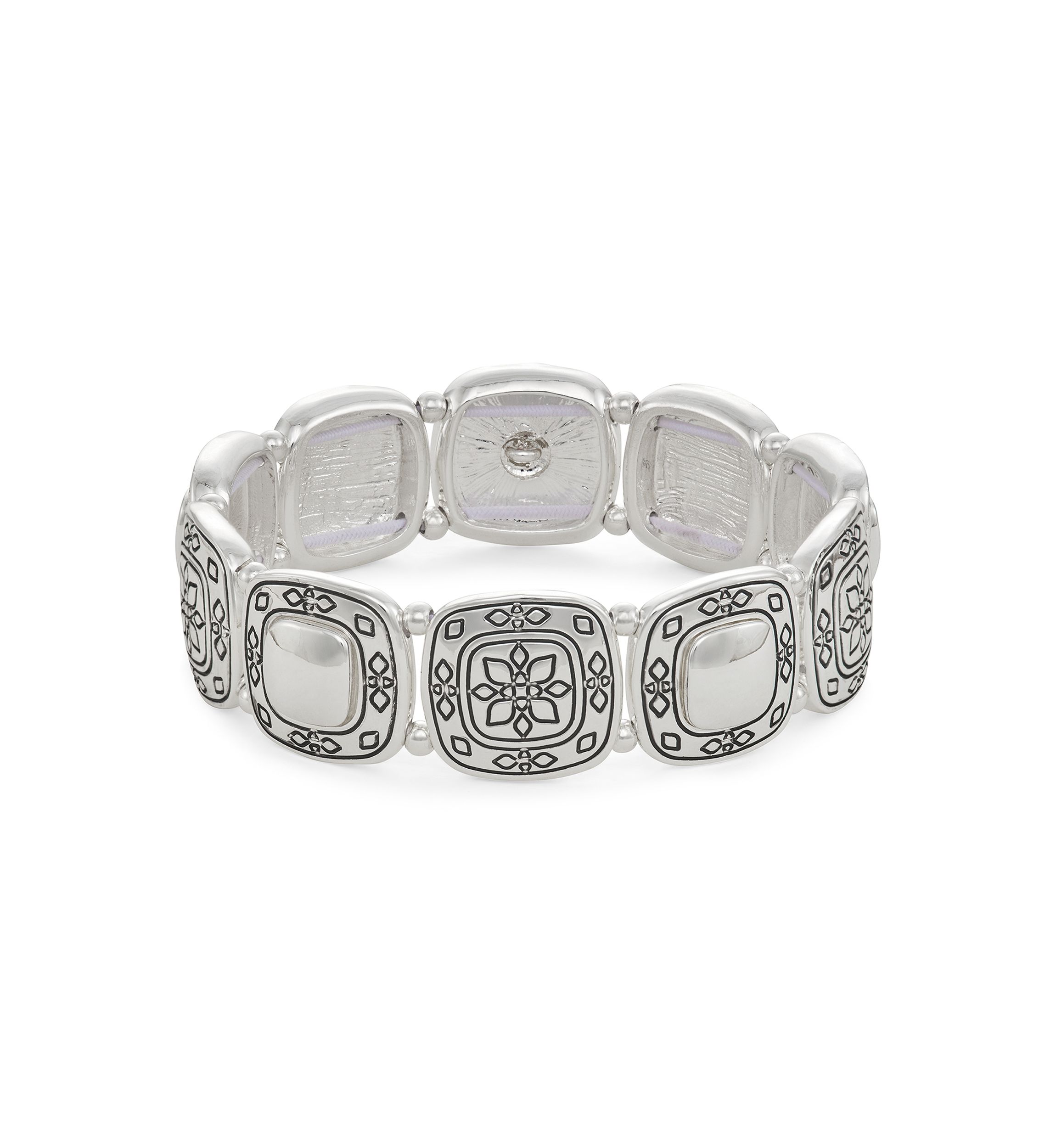 Silver Tone West Stretch Bracelet