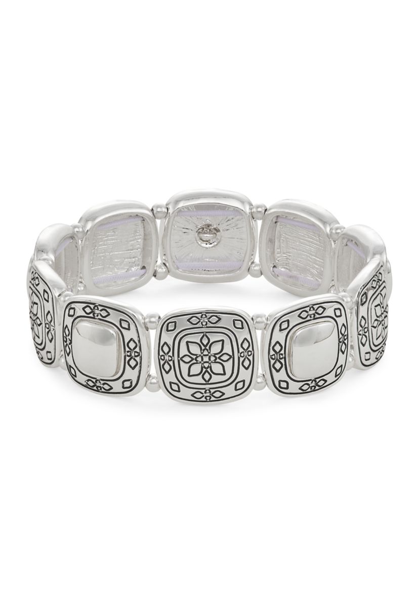 Silver Tone West Stretch Bracelet