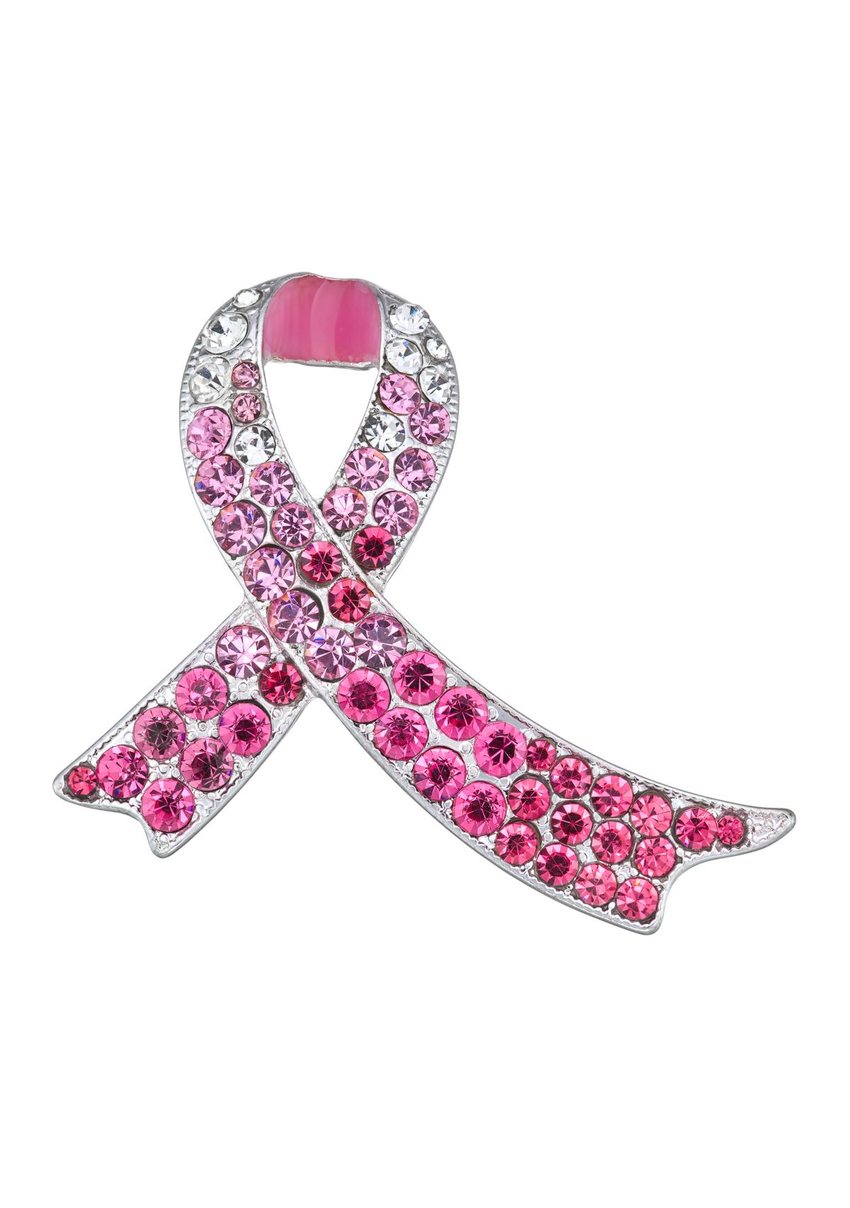 Silver Tone Pink Breast Cancer Pin