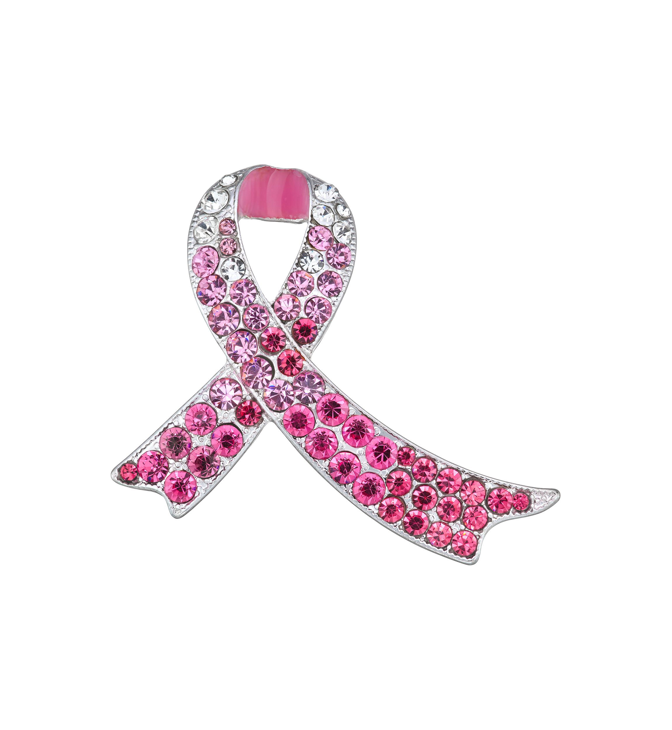 Silver Tone Pink Breast Cancer Pin