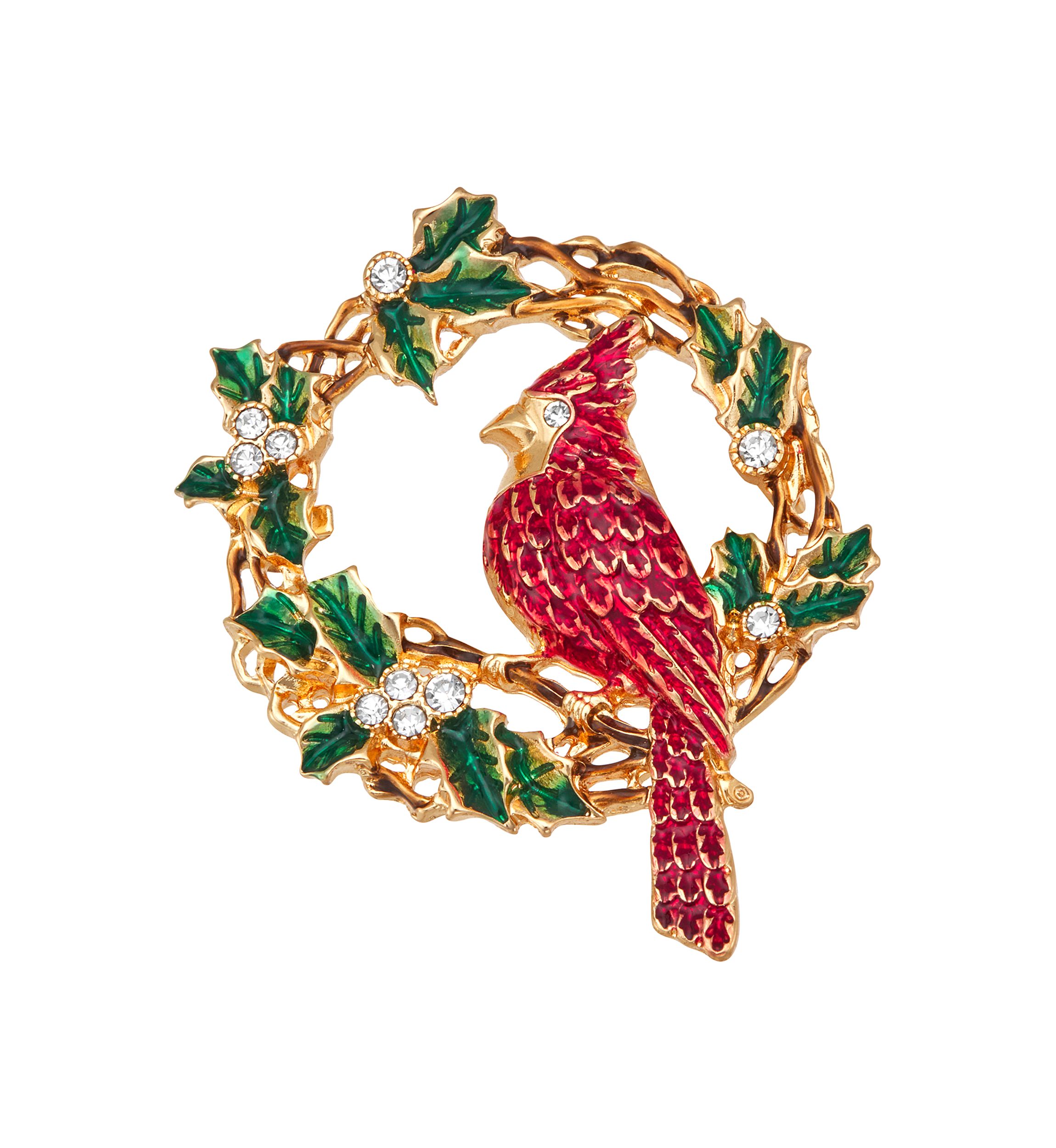 Cardinal Wreath Pin