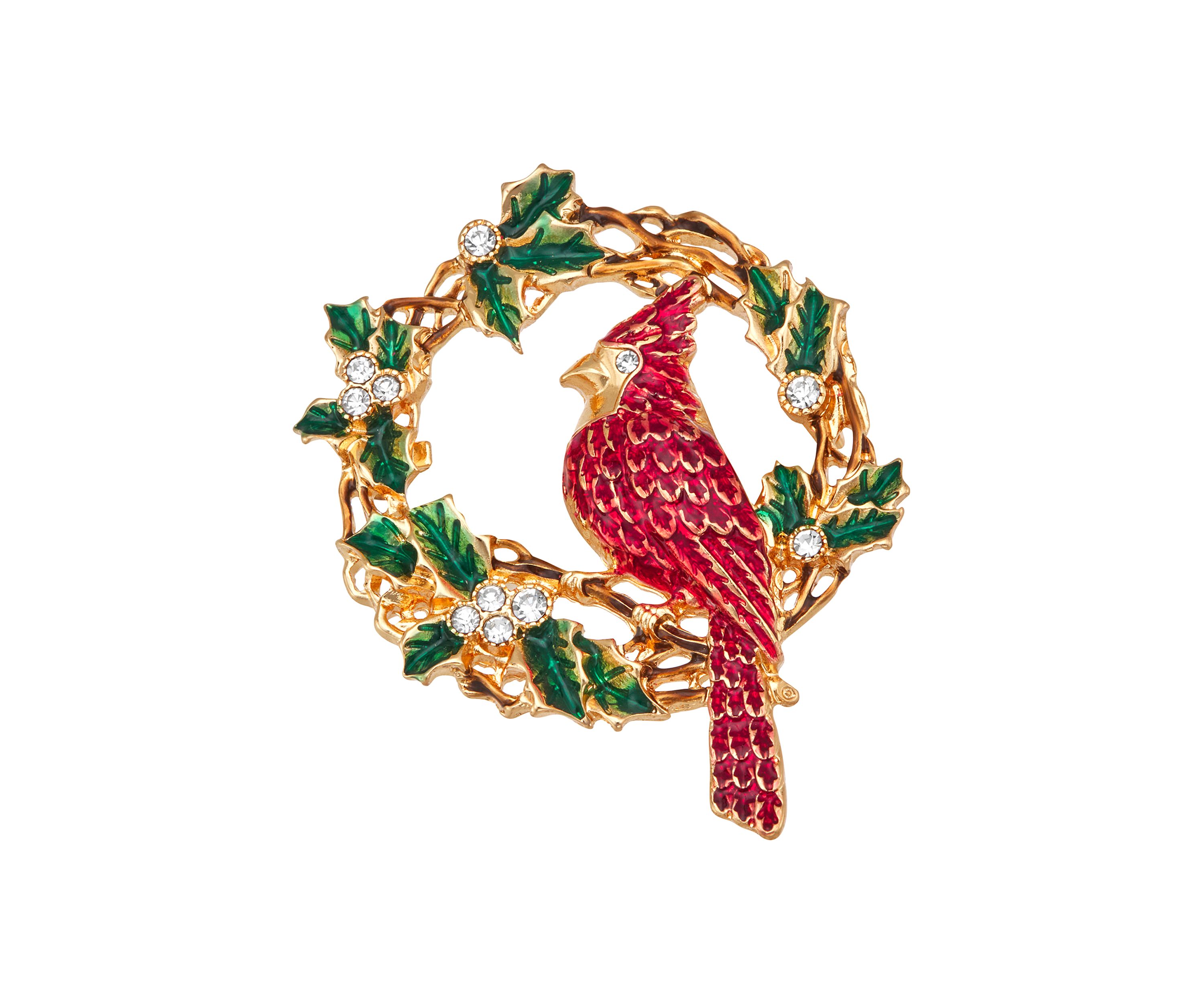 Cardinal Wreath Pin