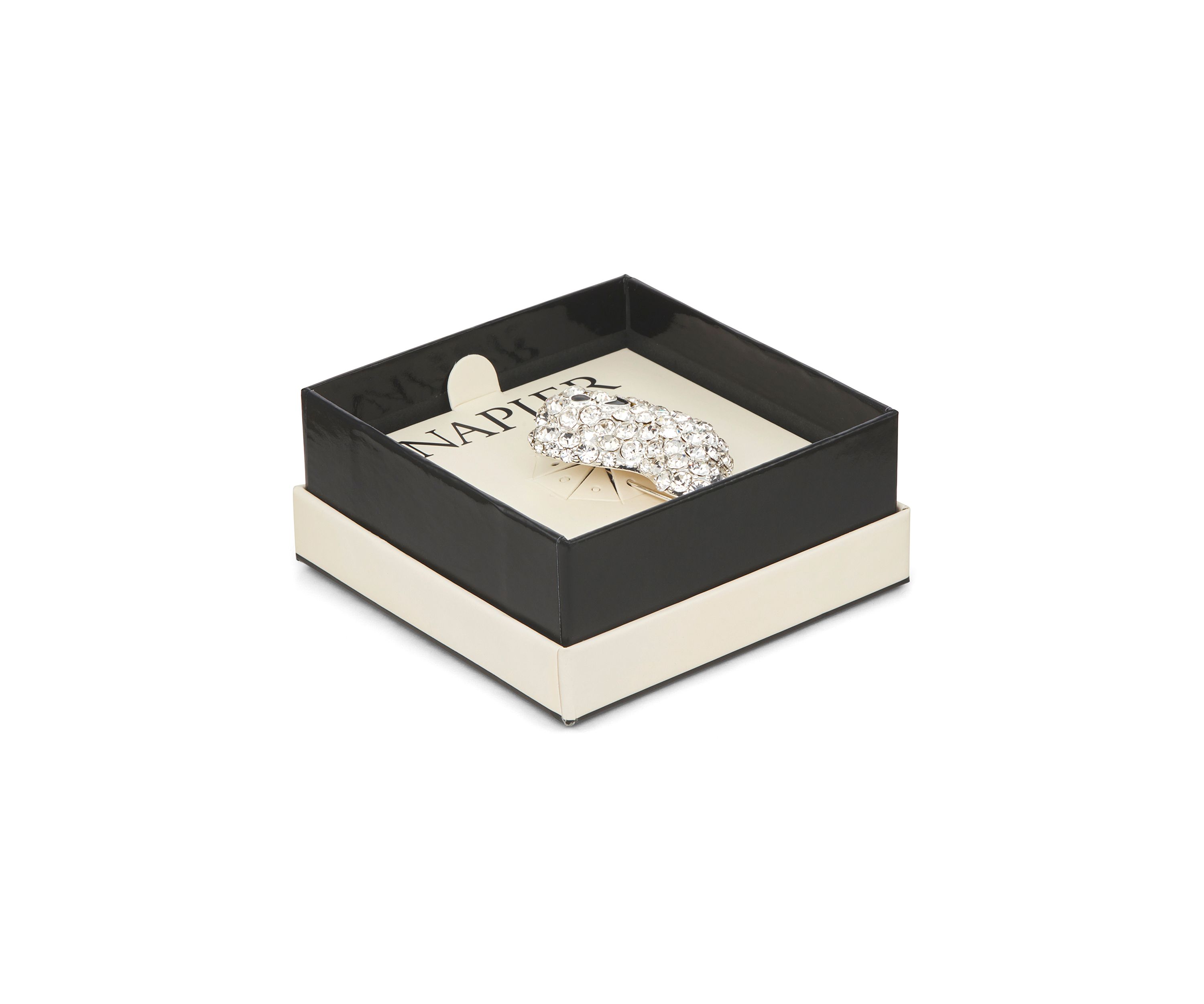 Silver Tone Crystal Ghost Pin