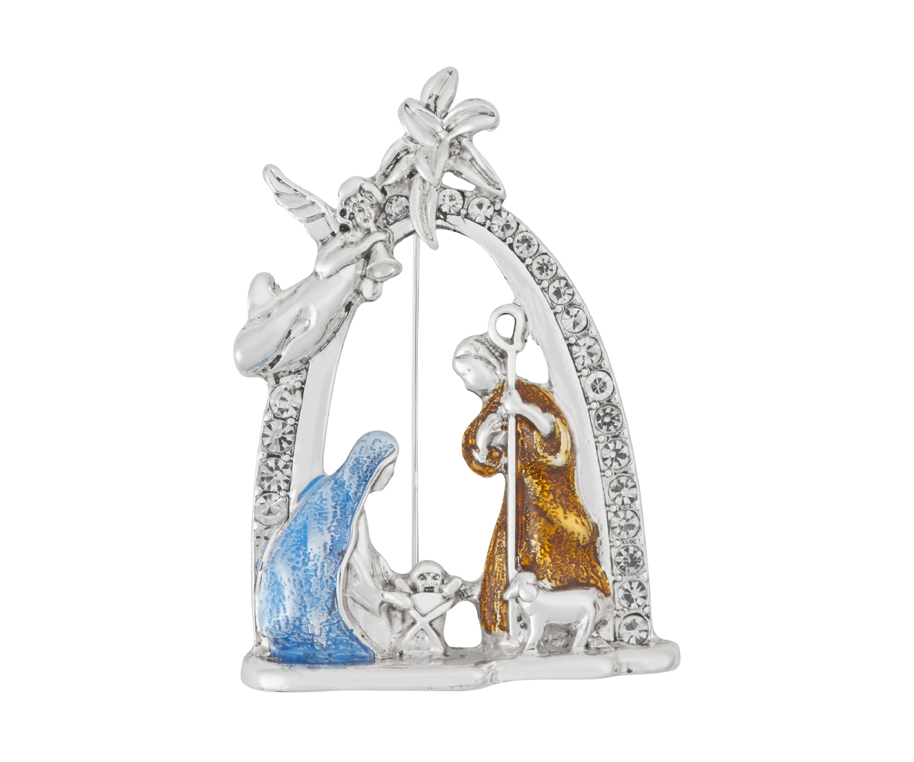 Holiday Nativity Box Pin