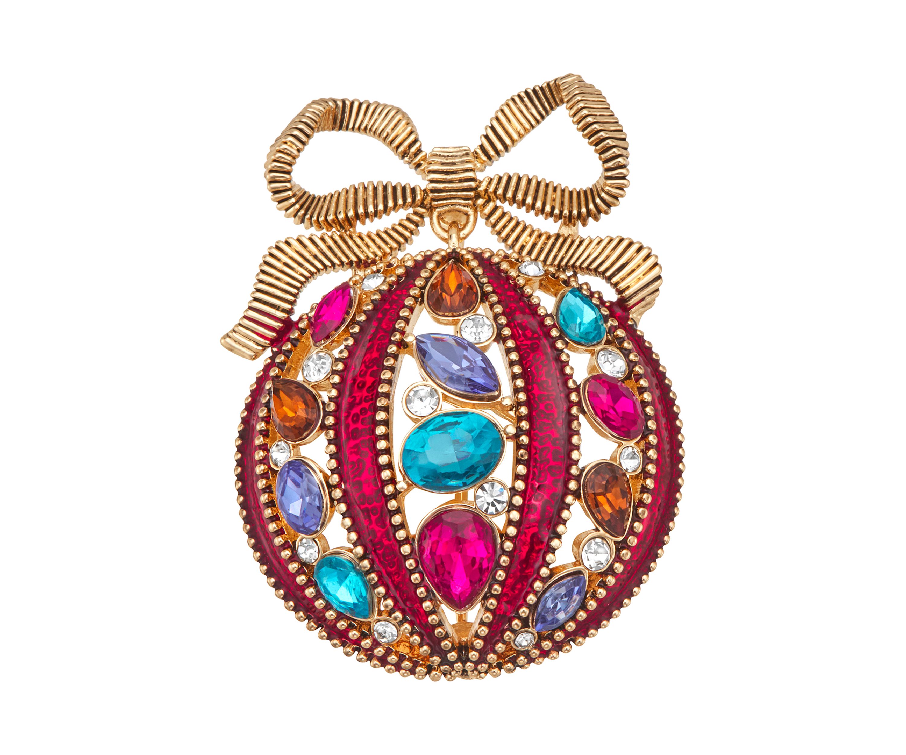 Multi Crystal Ornament Pin 