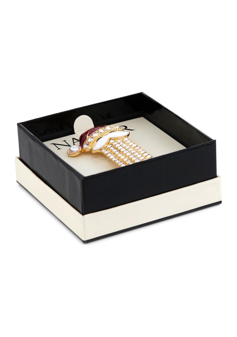 Gold Tone Santa Pin 