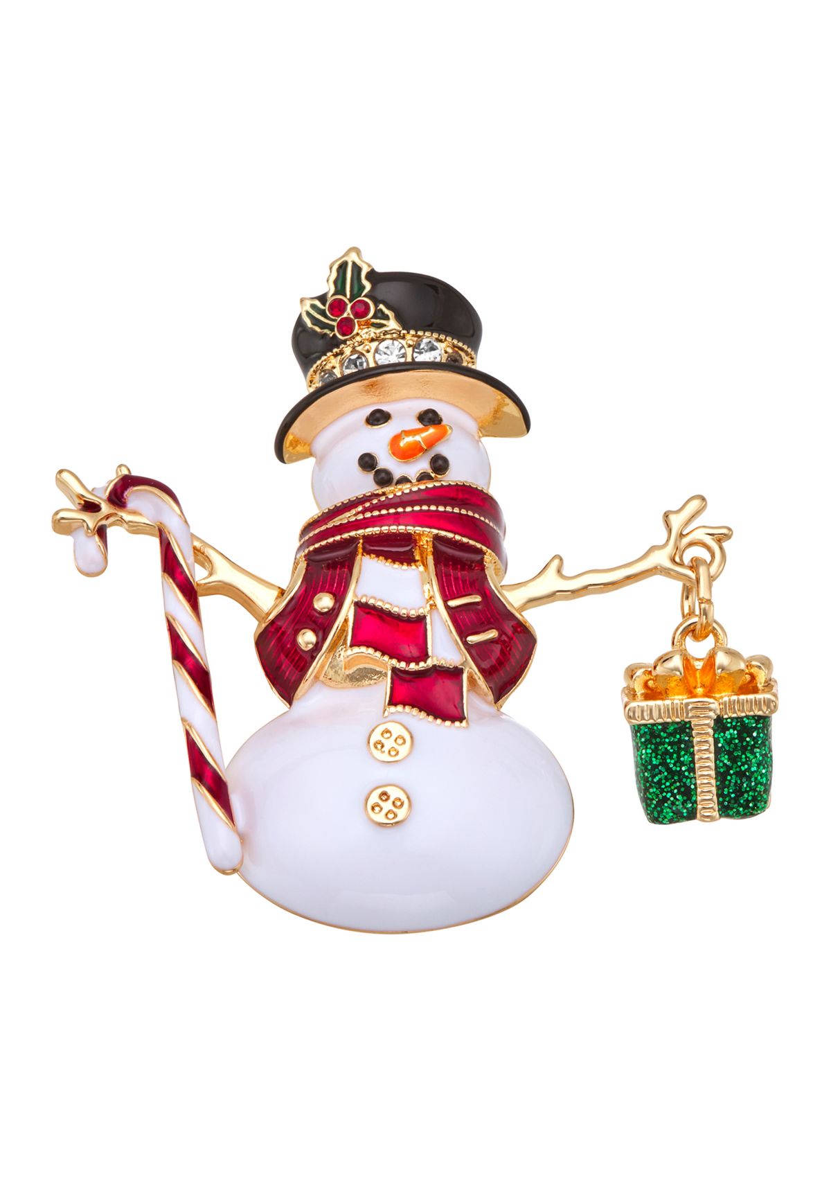 Gold Tone Snowman Pin