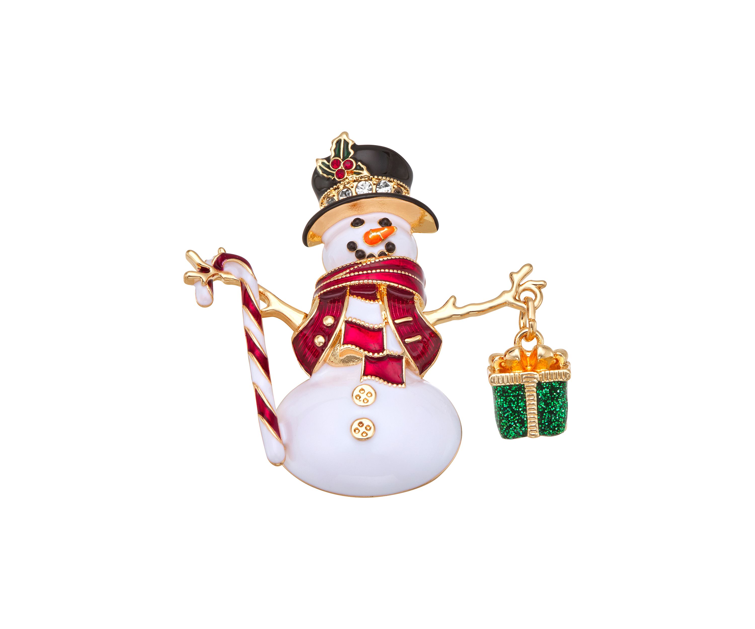 Gold Tone Snowman Pin