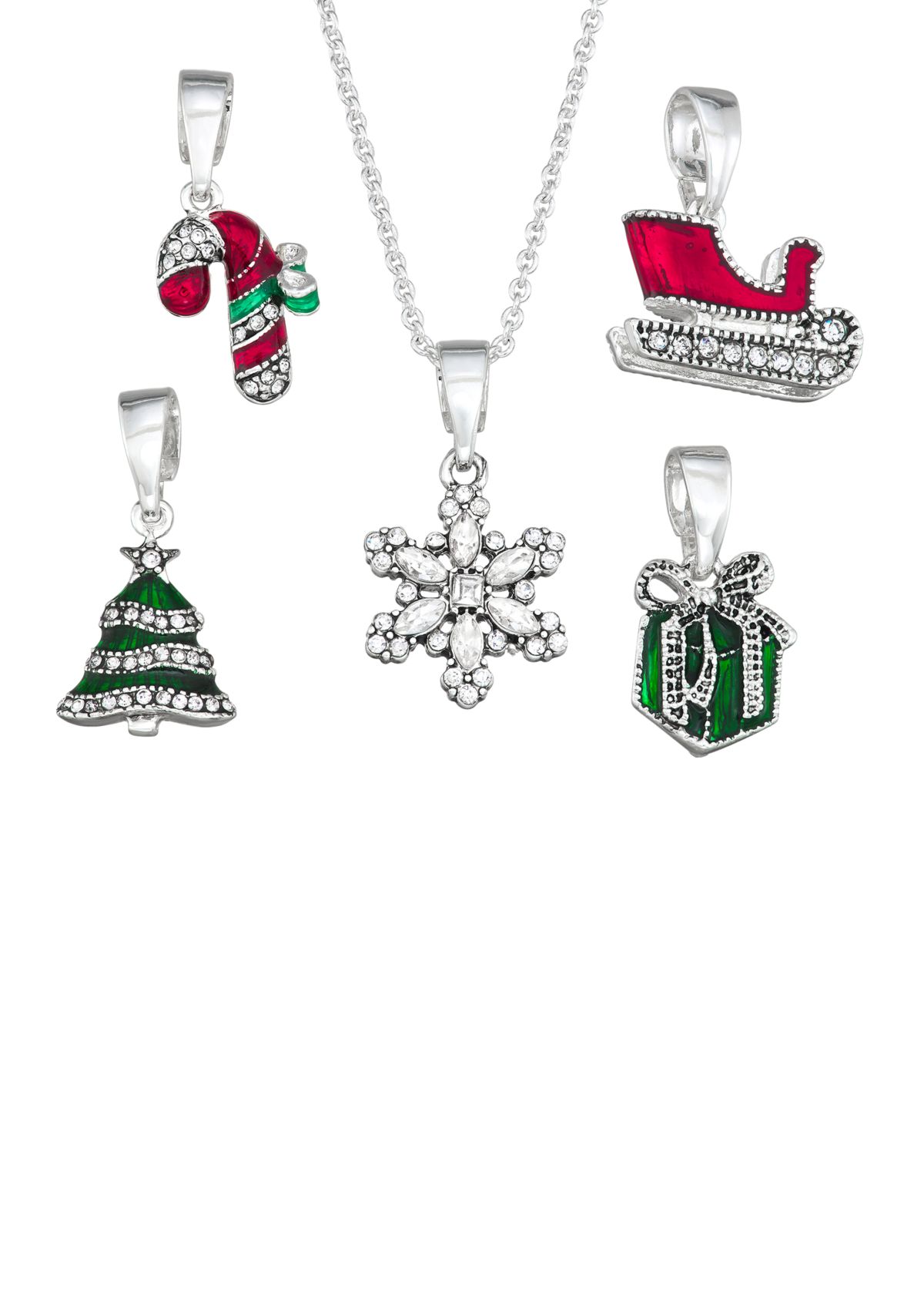  Holiday Xmas Multi Charm Necklace