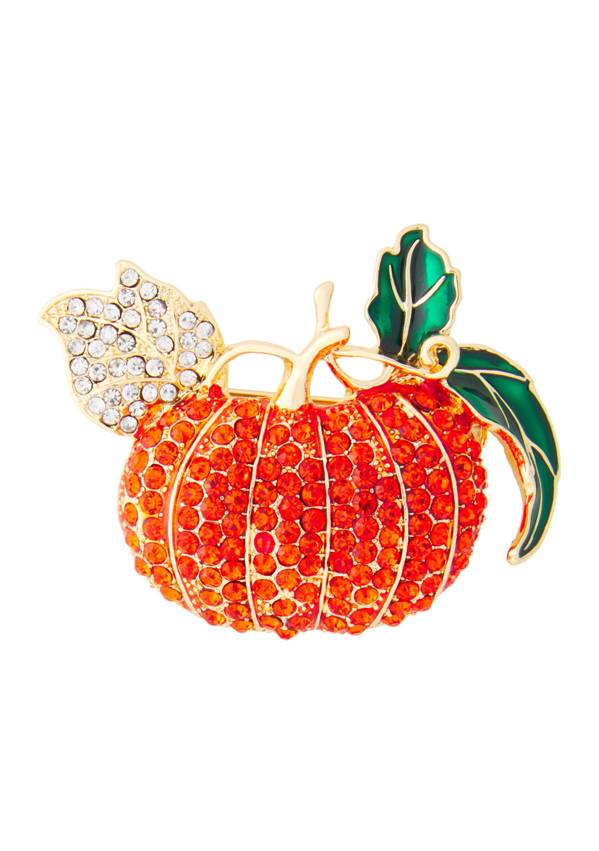 Gold Tone Orange Pumpkin Pin