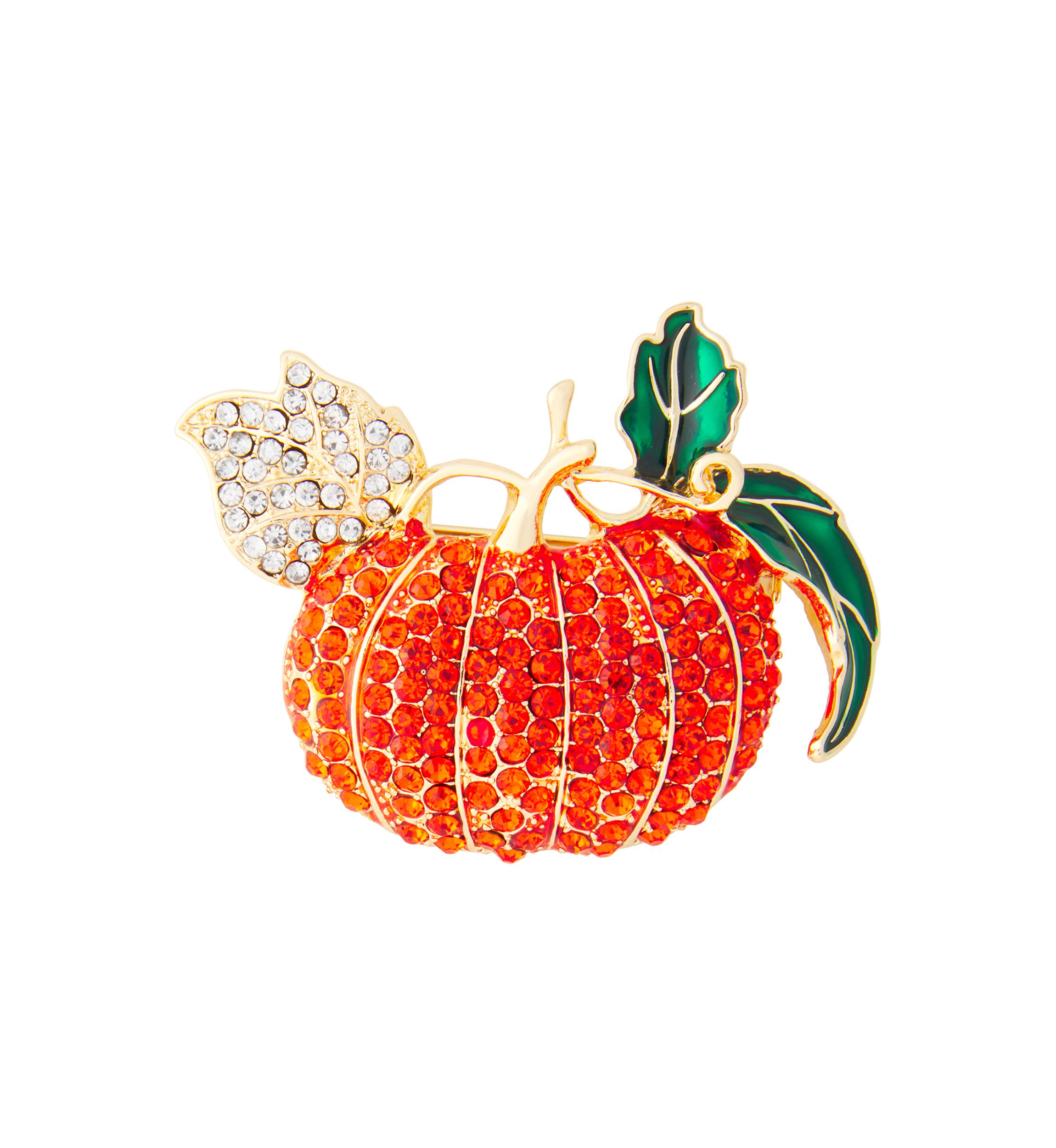 Gold Tone Orange Pumpkin Pin