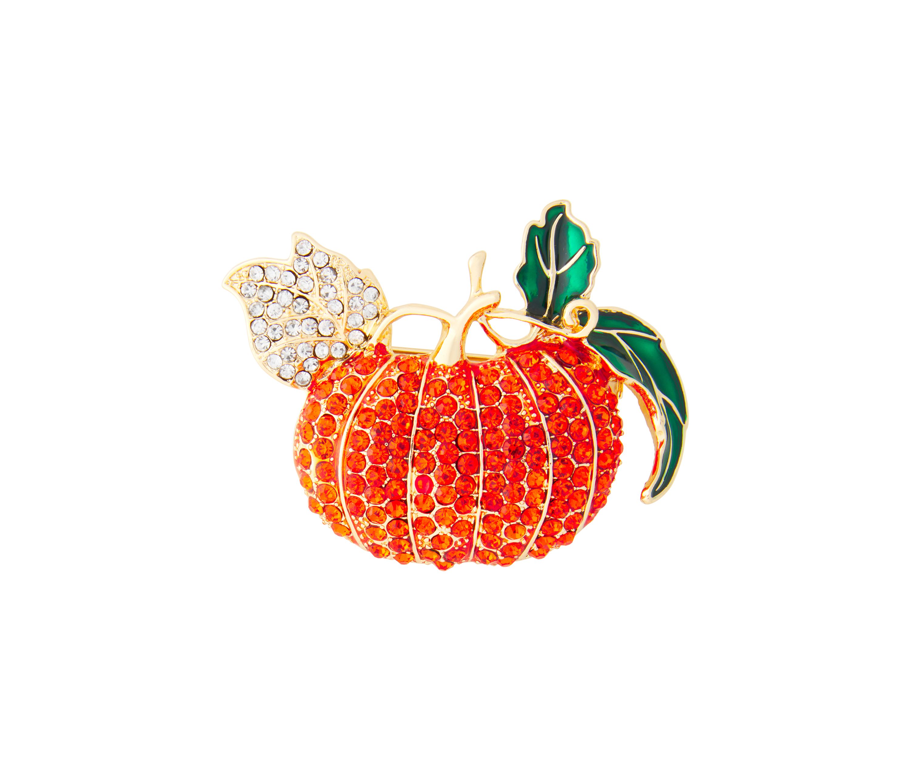 Gold Tone Orange Pumpkin Pin