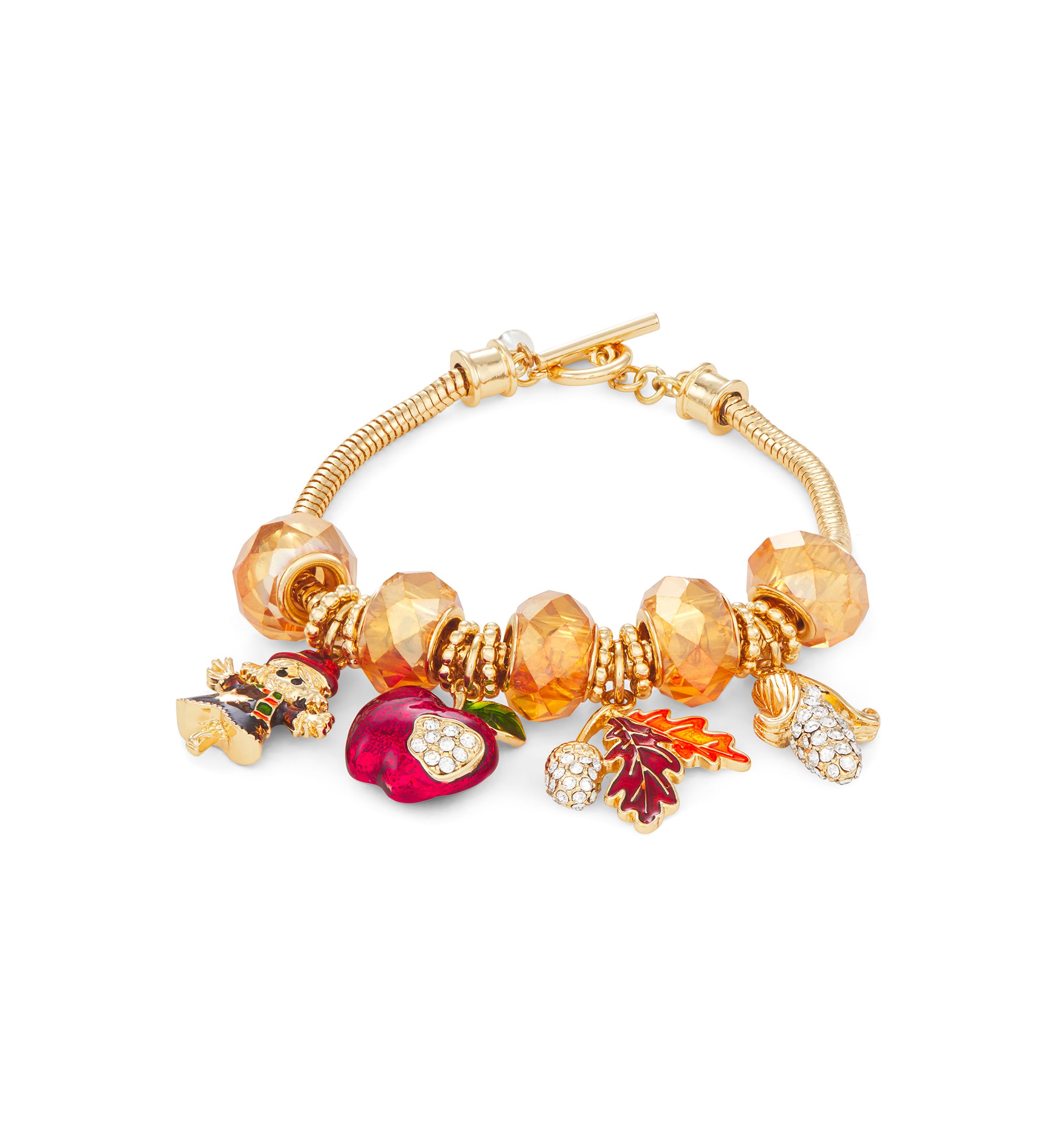 Gold Tone Autumn Slider Bracelet
