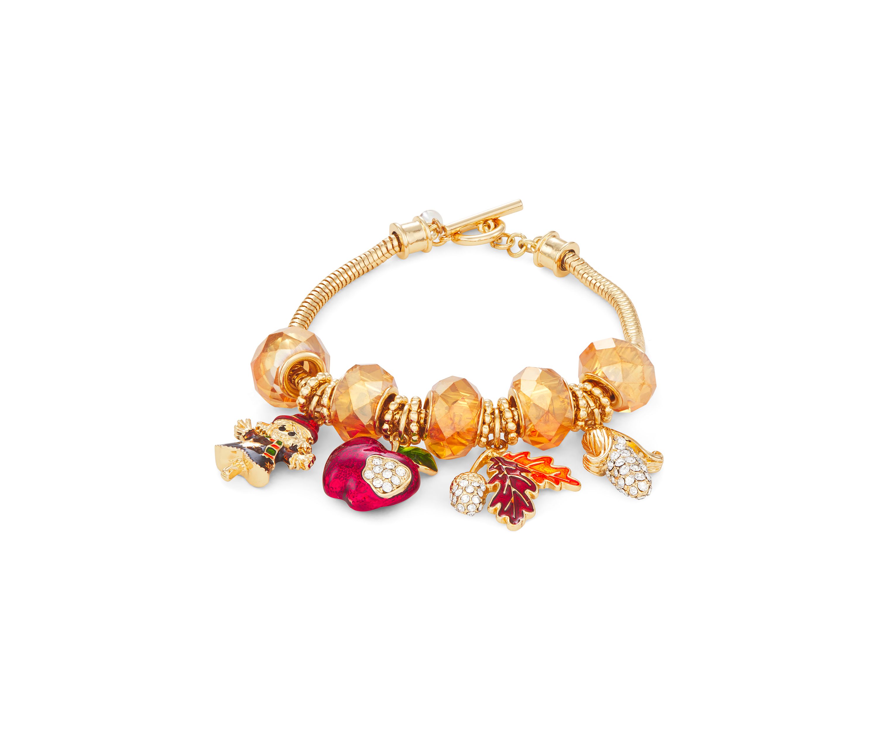 Gold Tone Autumn Slider Bracelet