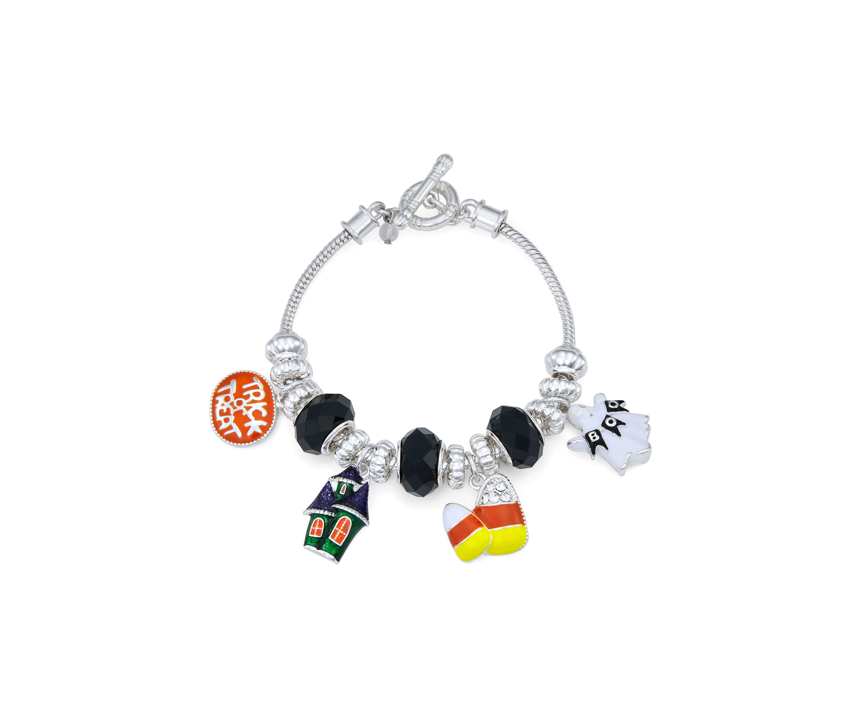 Silver-Tone Halloween Charm Bracelet