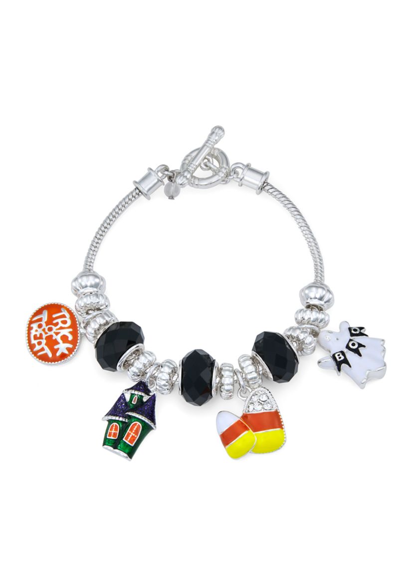 Silver-Tone Halloween Charm Bracelet