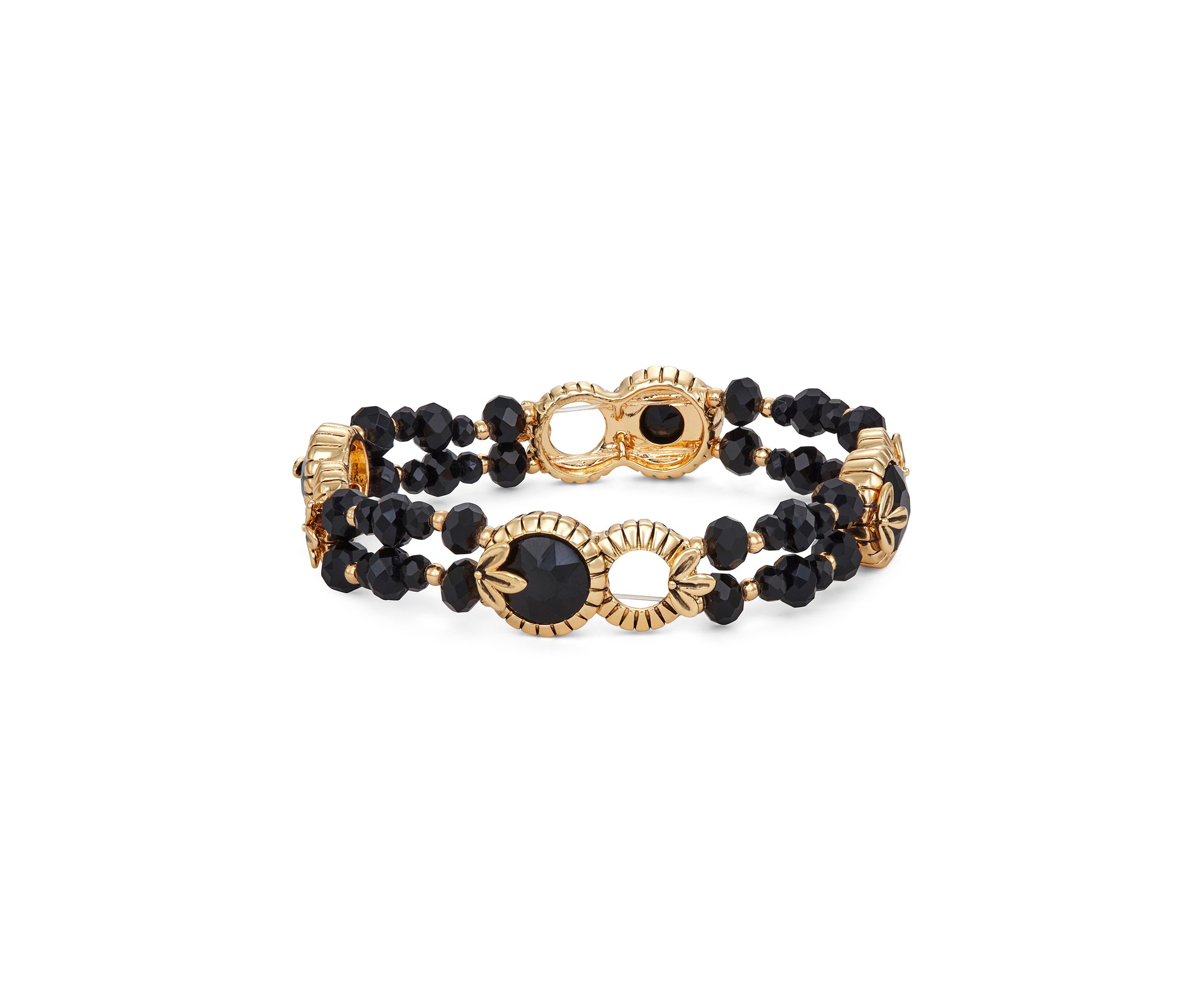 Gold-Tone Jet Flower Stretch Bracelet