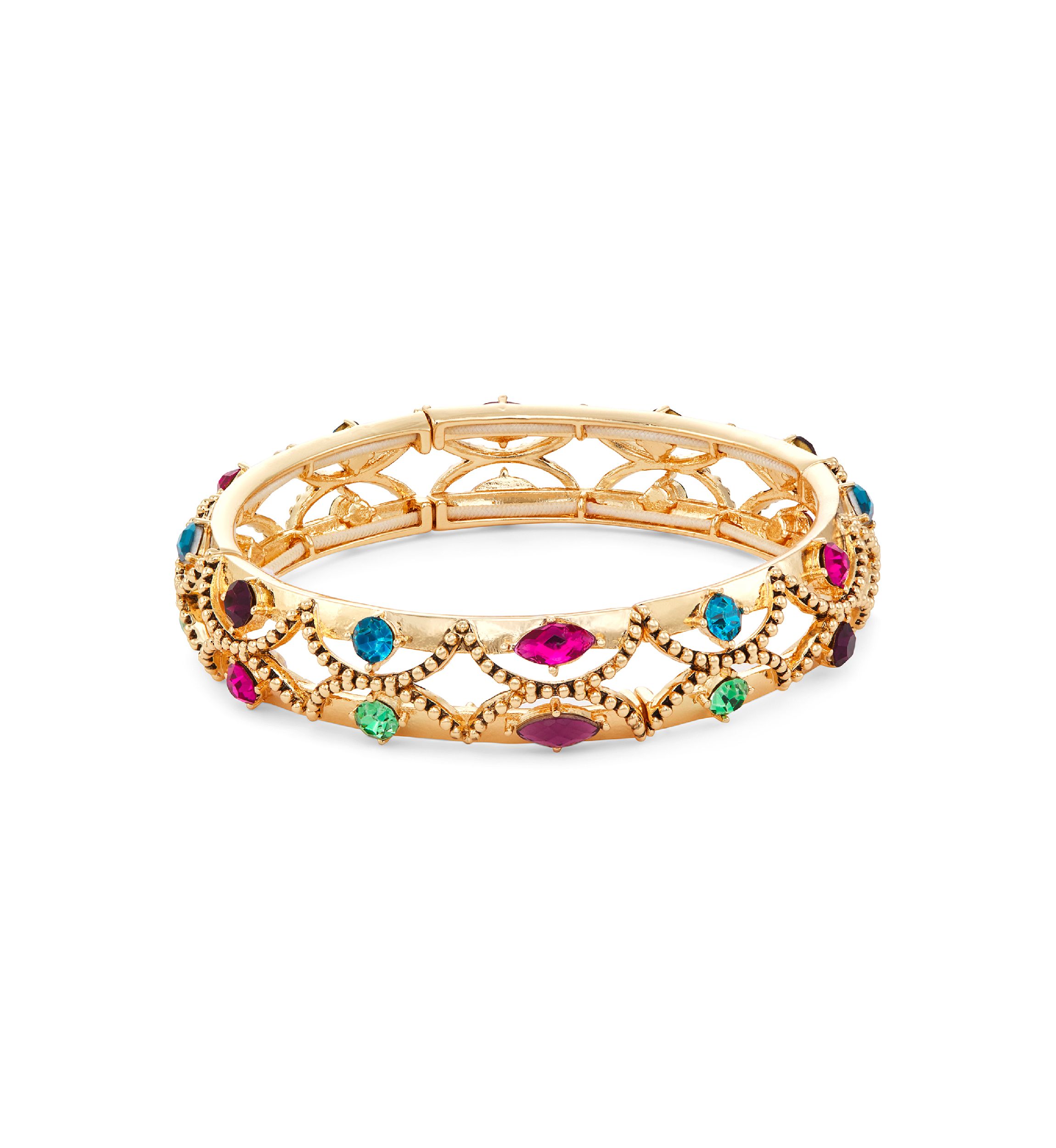 Gold Tone Tea Time Bangle Bracelet