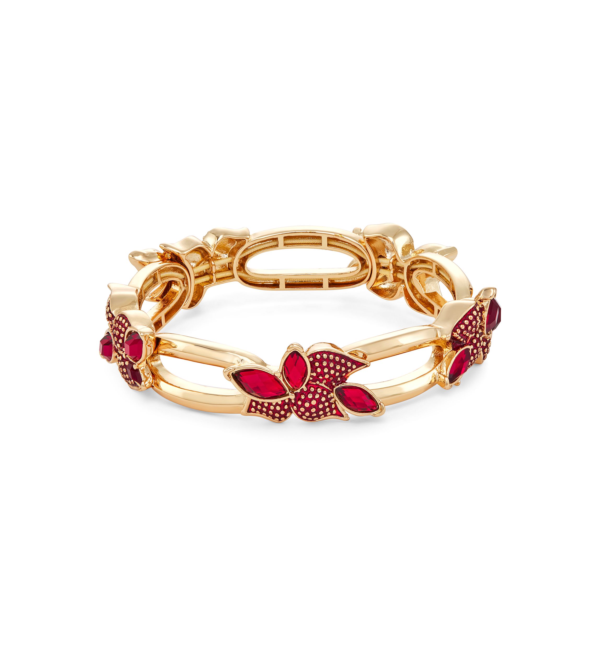  Red Poinsettia Stretch Bracelet