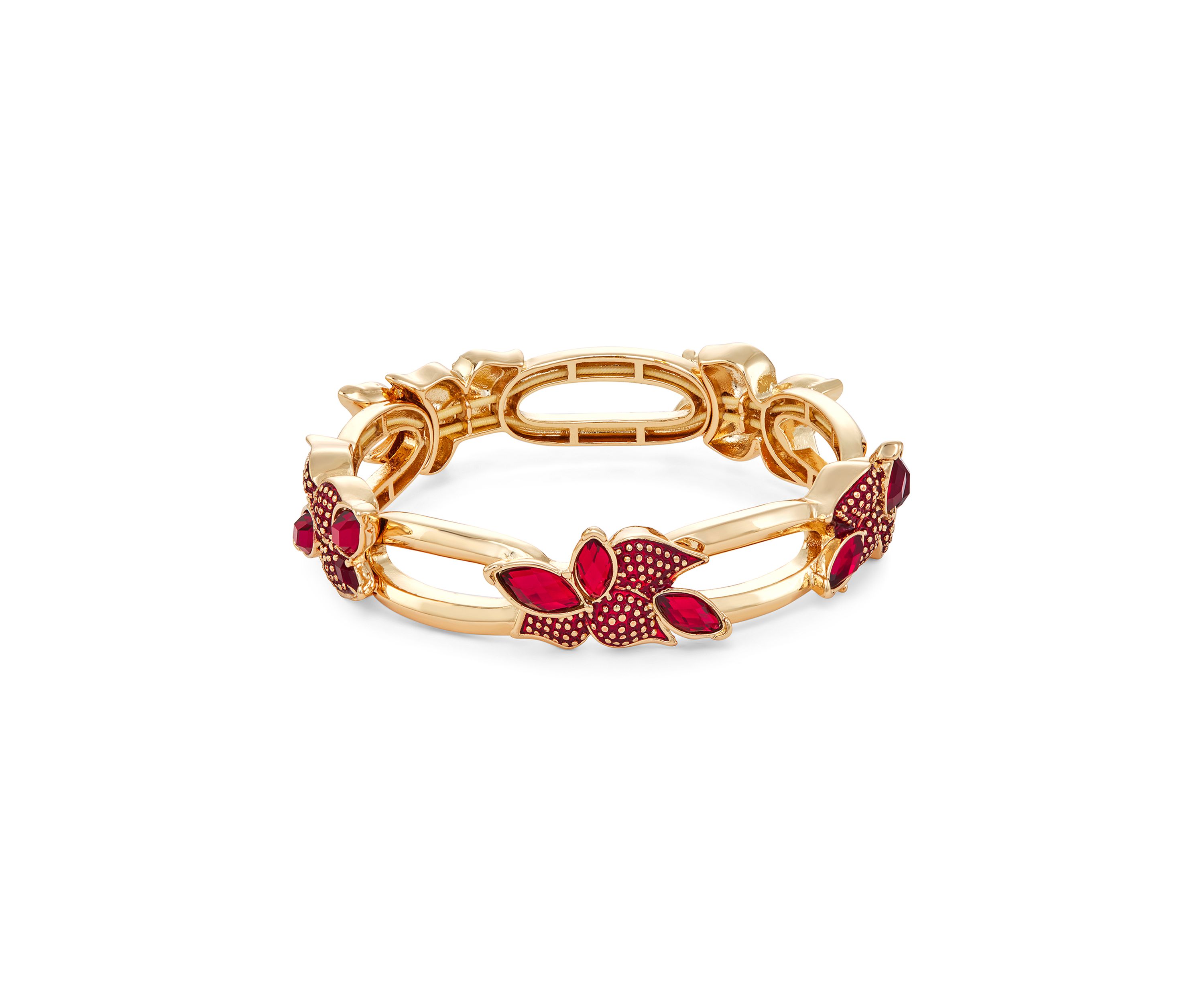  Red Poinsettia Stretch Bracelet