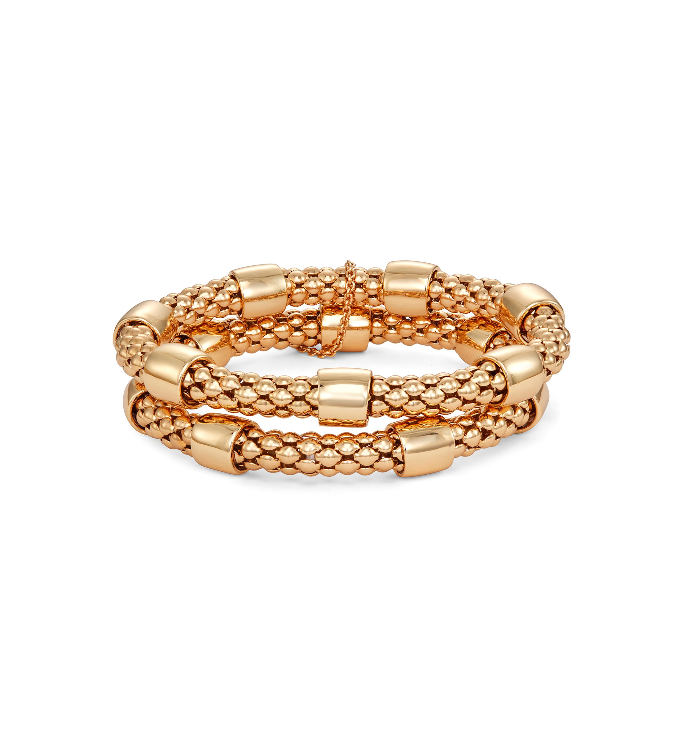 Gold-Tone Textured Stretch Bracelet