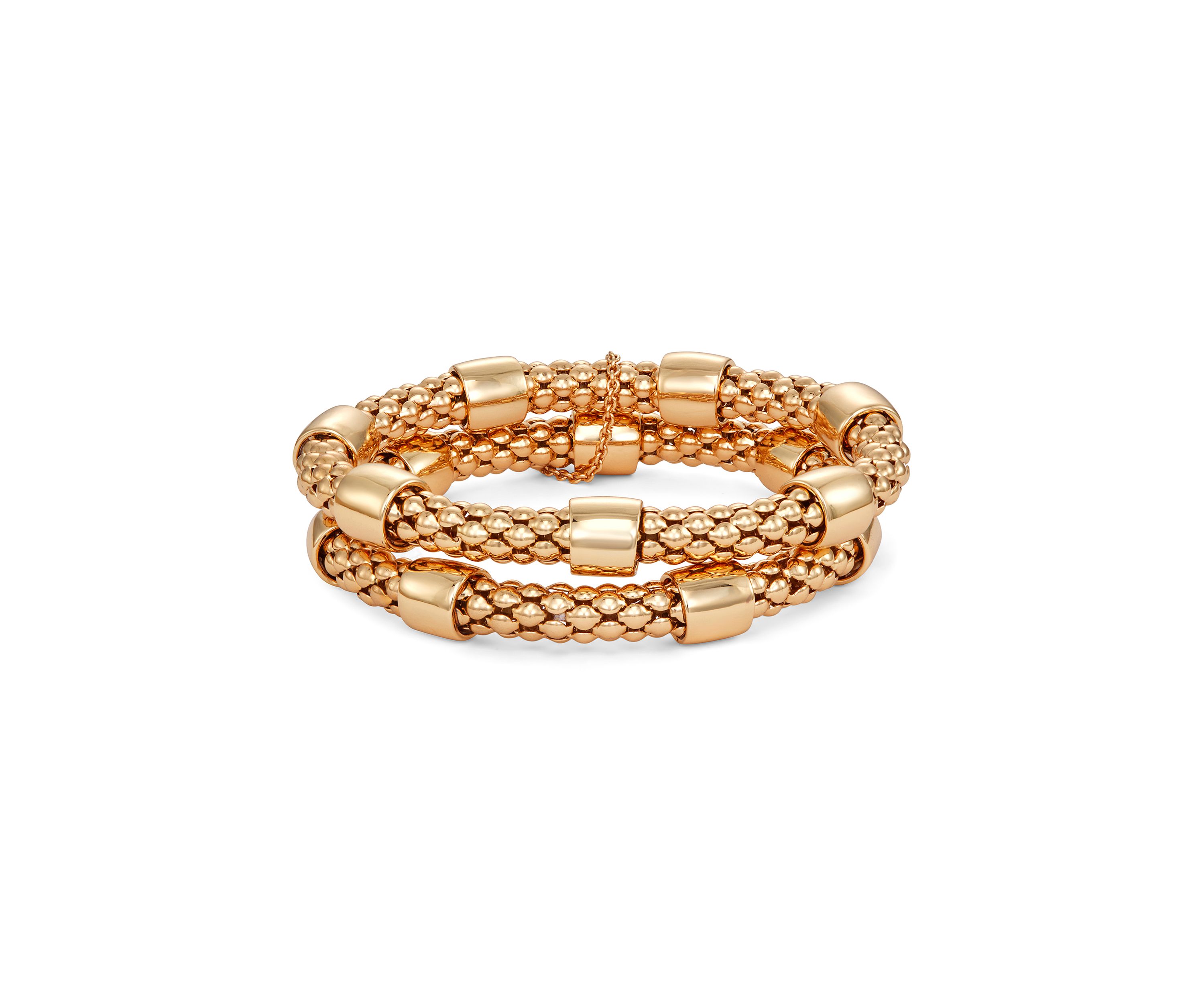 Gold-Tone Textured Stretch Bracelet